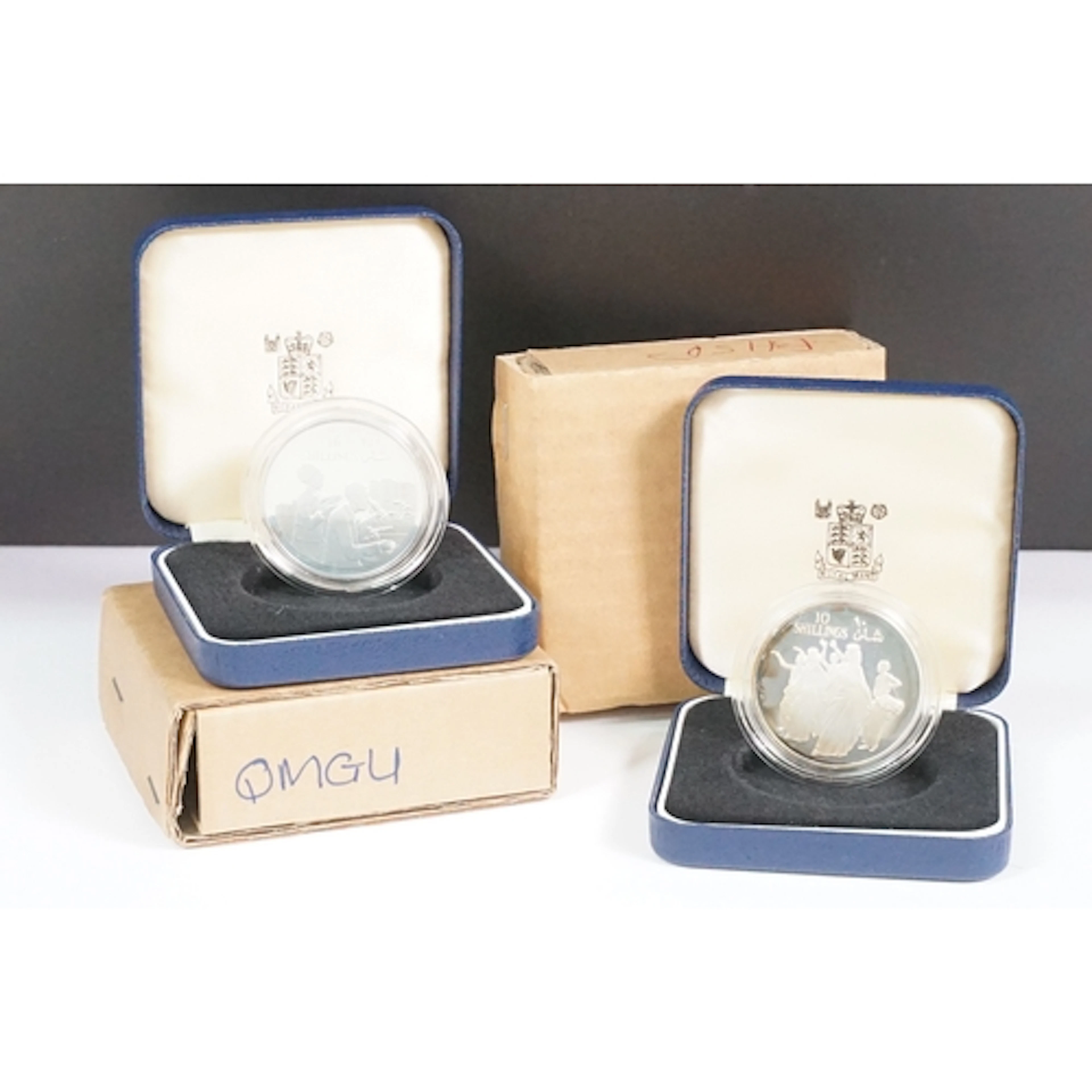 Two Royal Mint Somalia silver proof commemorative 1979 10 sh...