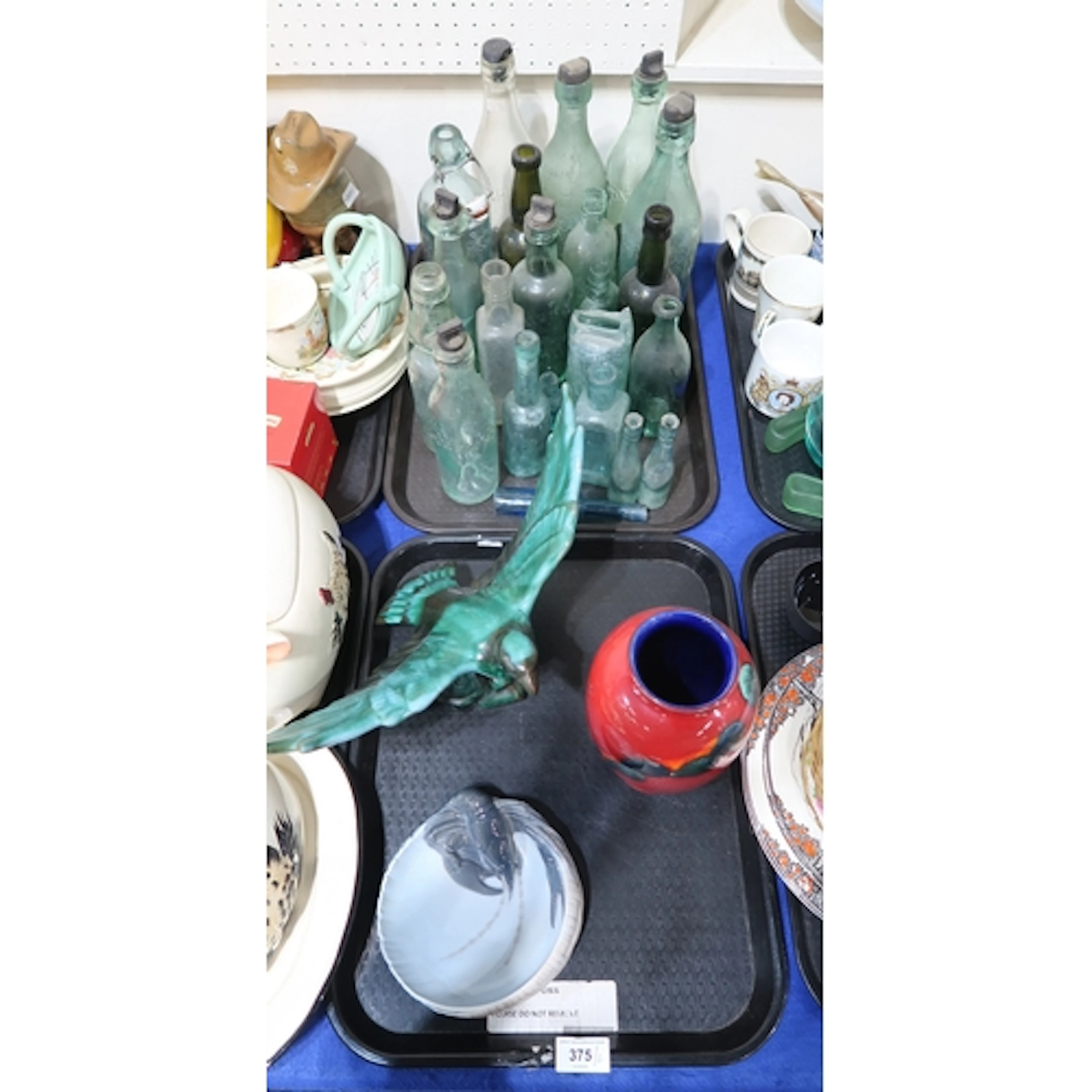 A collection of glass bottles including M Grubb, Dysart; Joh...