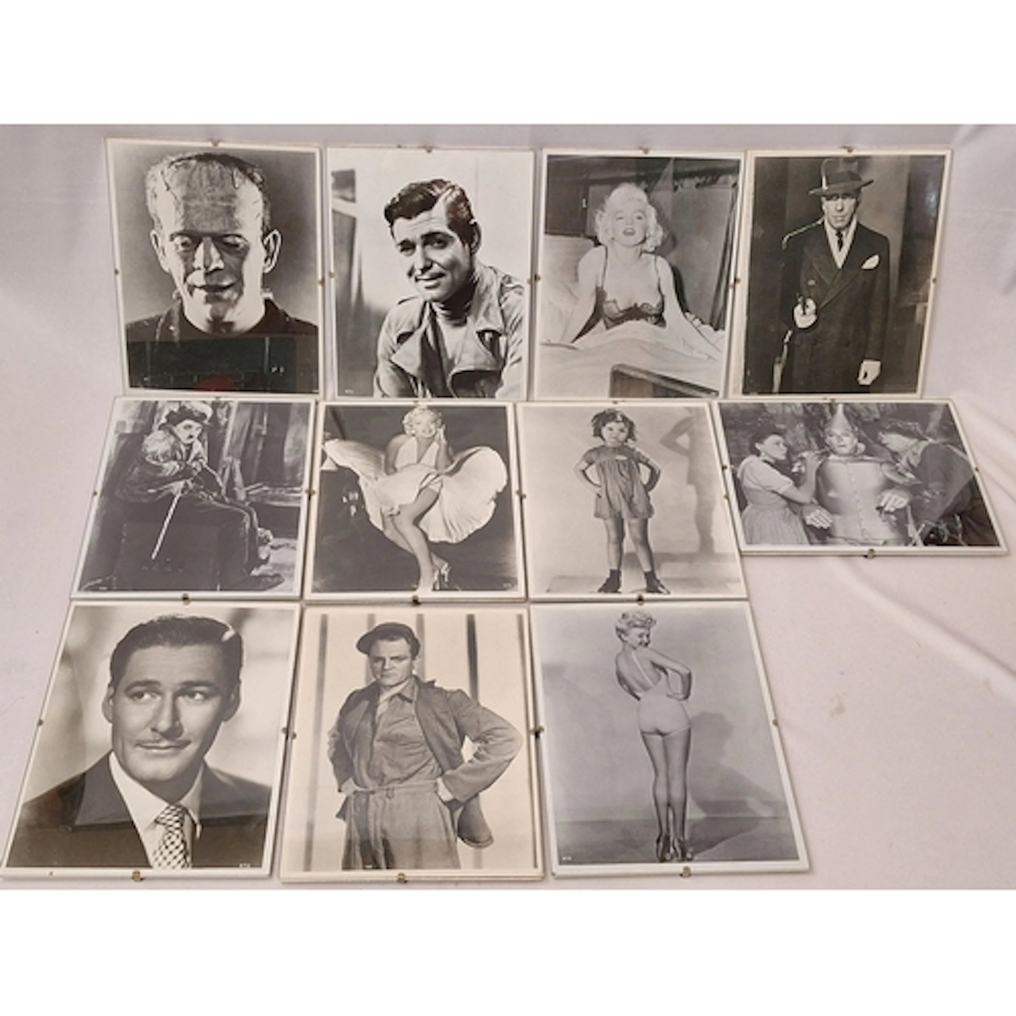Black & White Photograph Prints in clip frames incl. Marilyn...