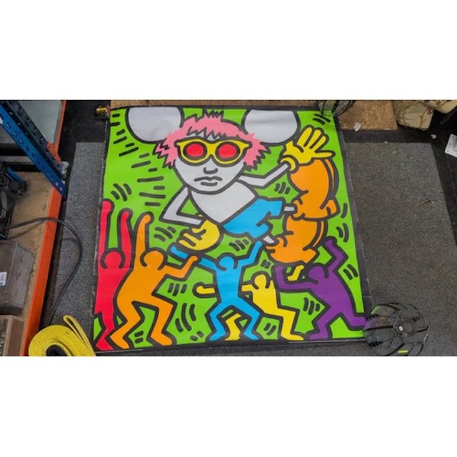 A Keith Haring screenprint poster, titled 'Andy Mouse' (1986...