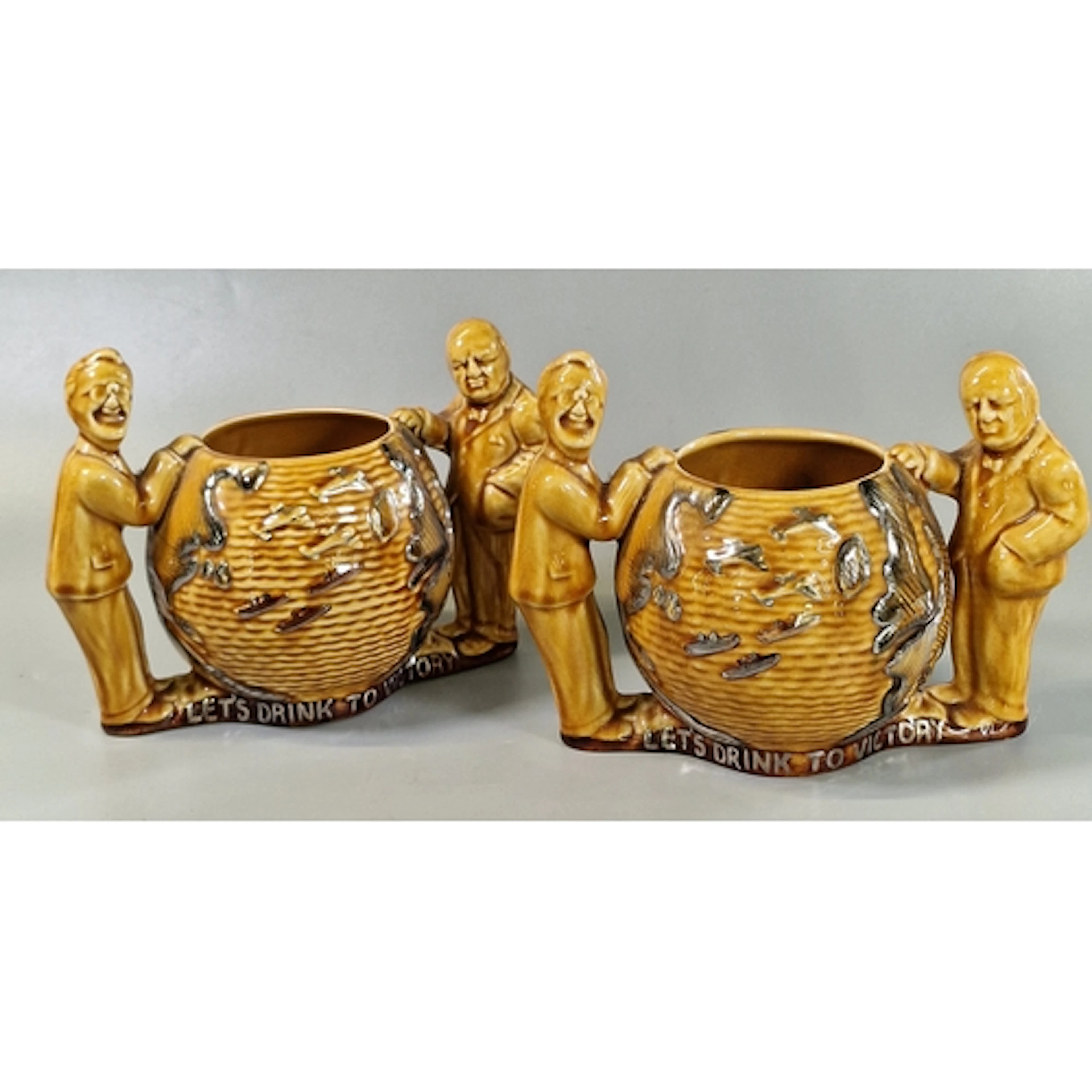 Two ‘Let’s Drink to Victory’ cups by Wade Heath & Co Ltd, de...
