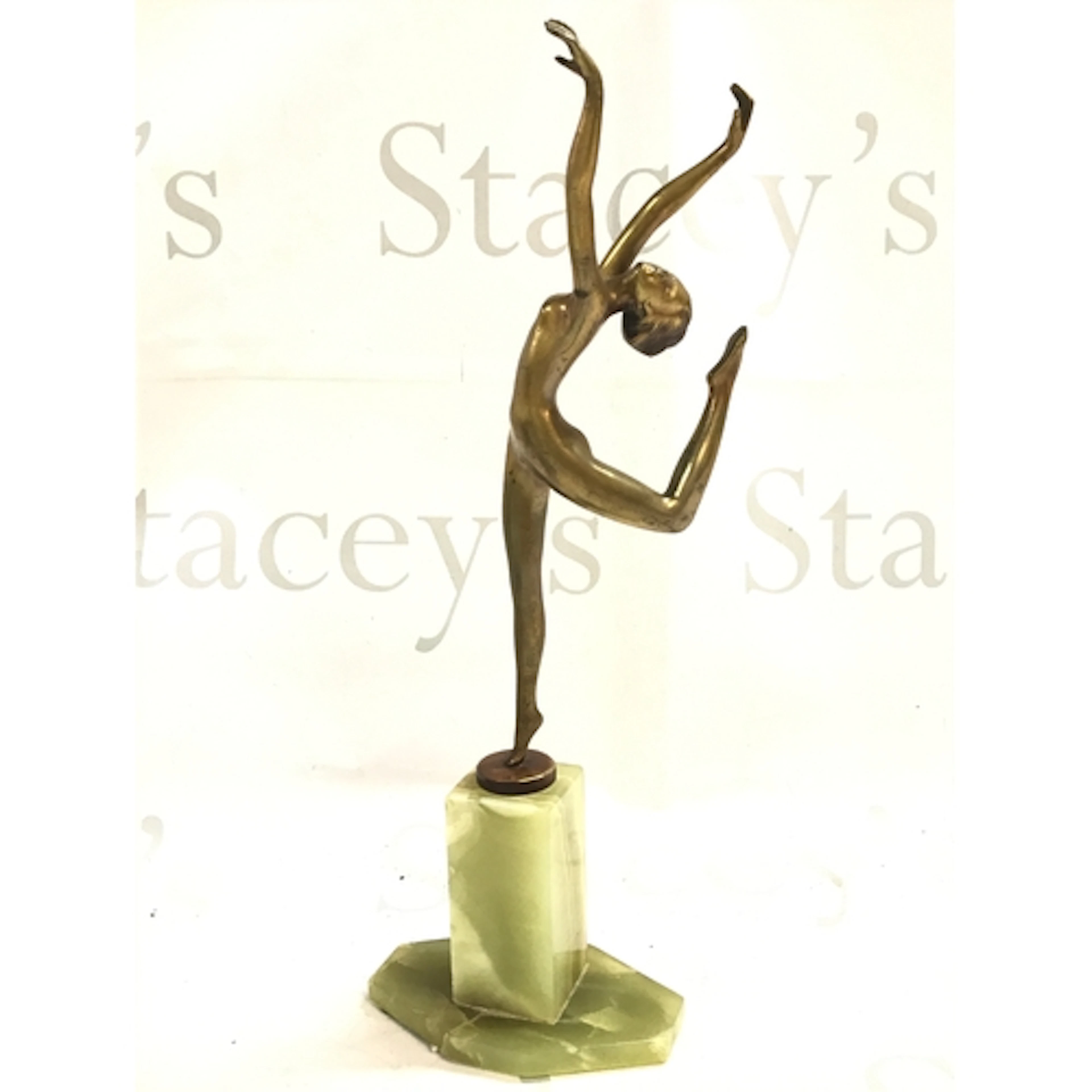 Josef Lorenzl Art Deco bronze figure on an onyx base, 32.5cm...
