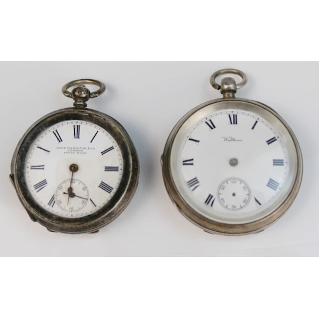 Two silver cased pocket watches
