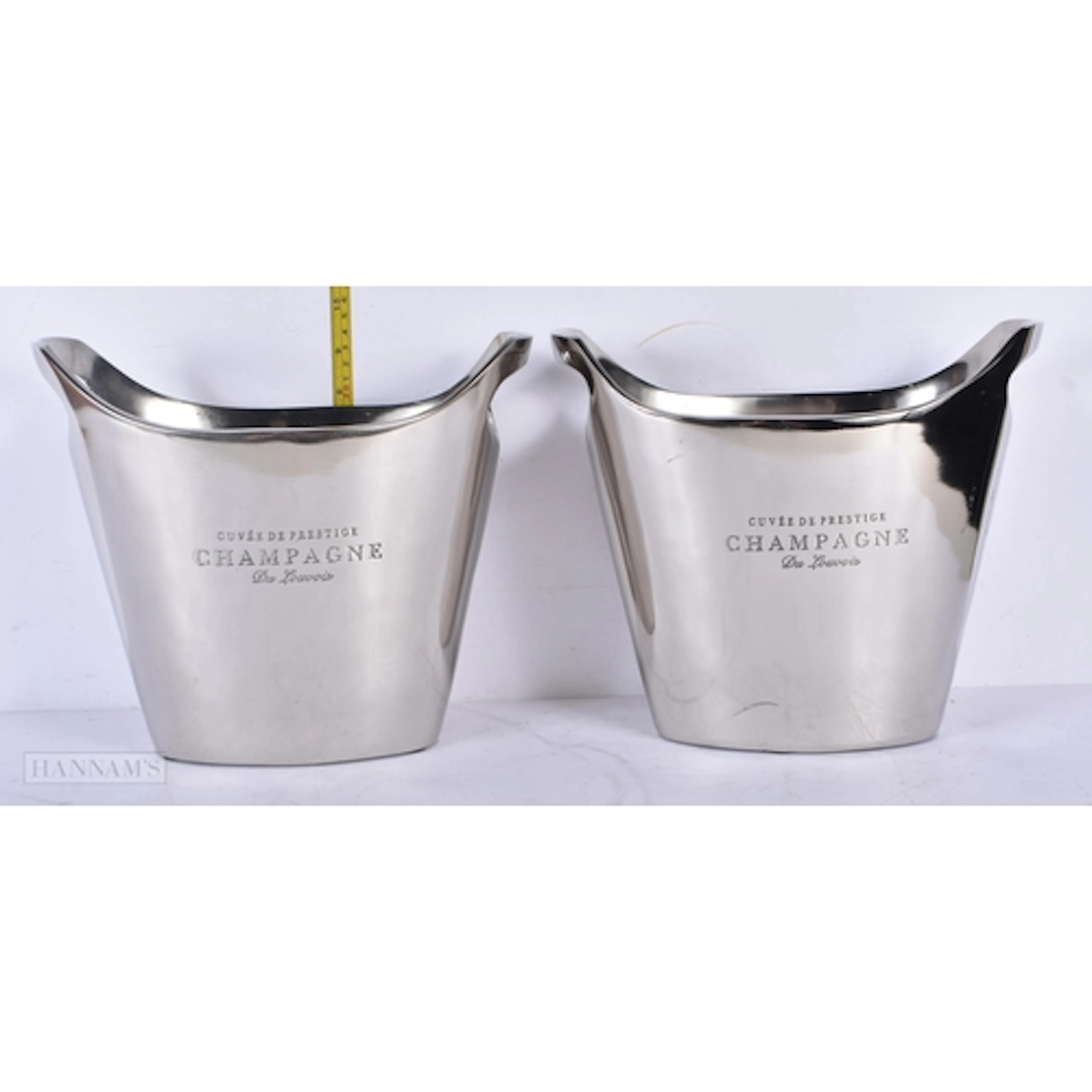 A pair of chrome Champagne coolers 24 cm (2)
