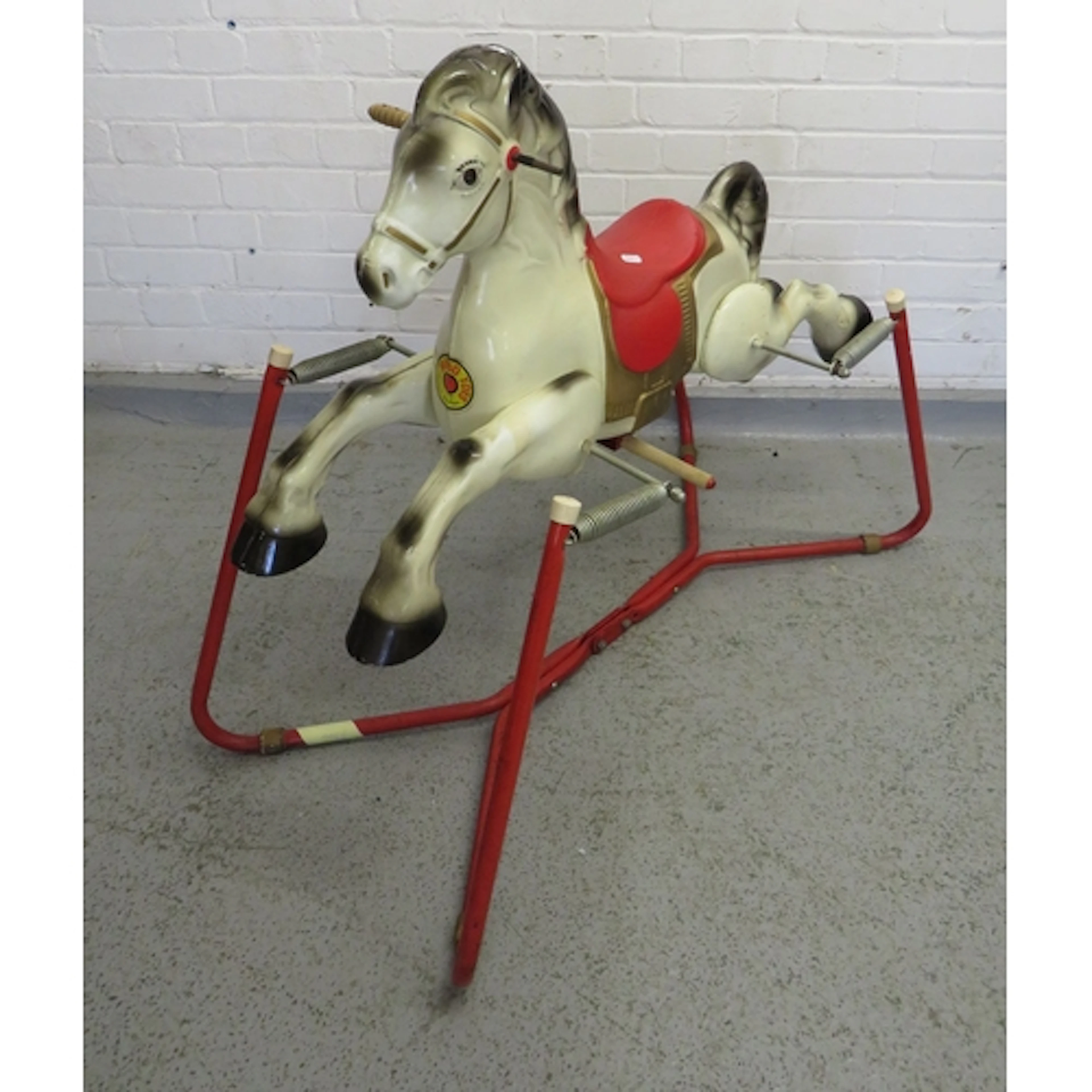 Mid Century Mobo Toys Rocking Horse on sprung metal frame a/...