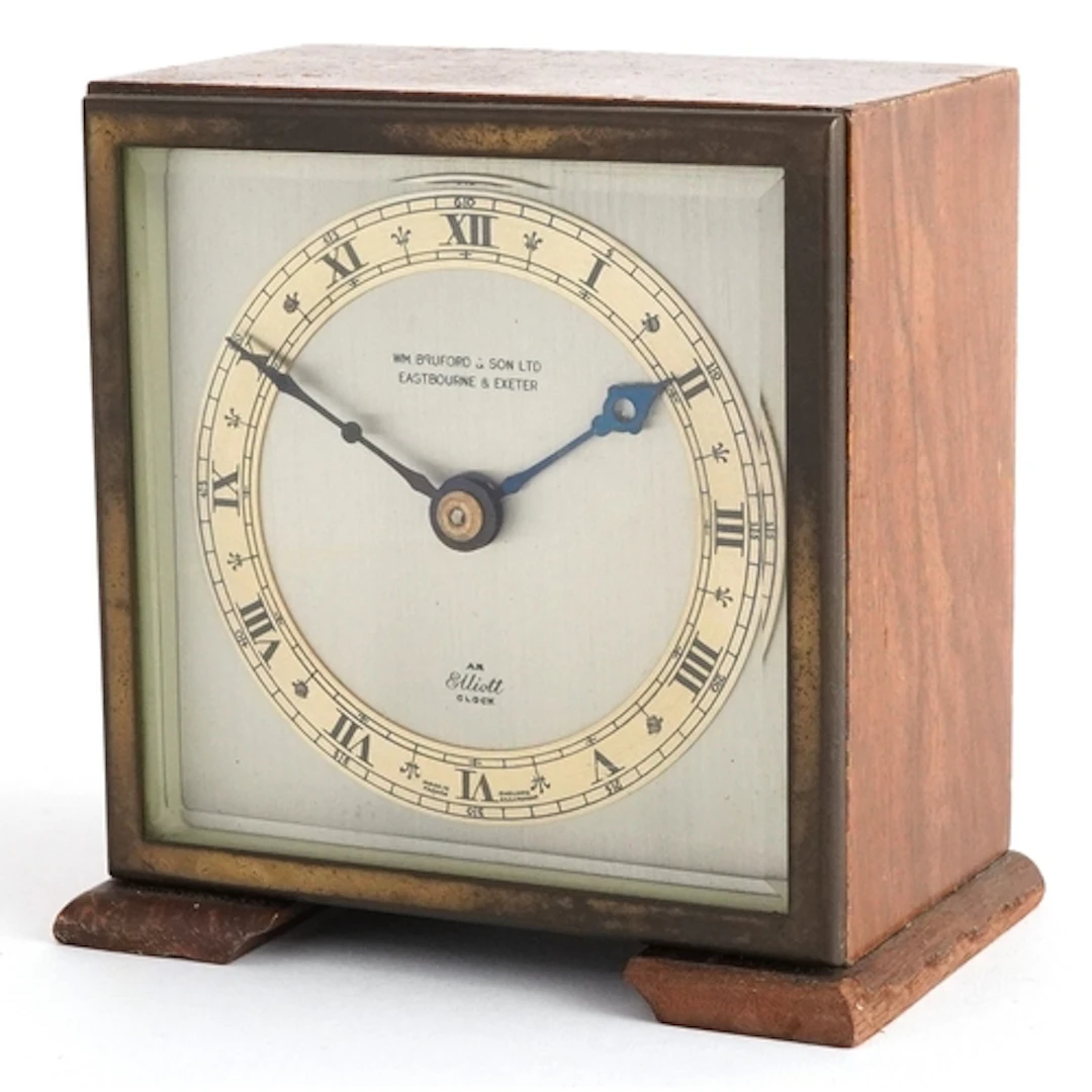 Elliott - Art Deco mahogany cased mantle clock retailed by W...