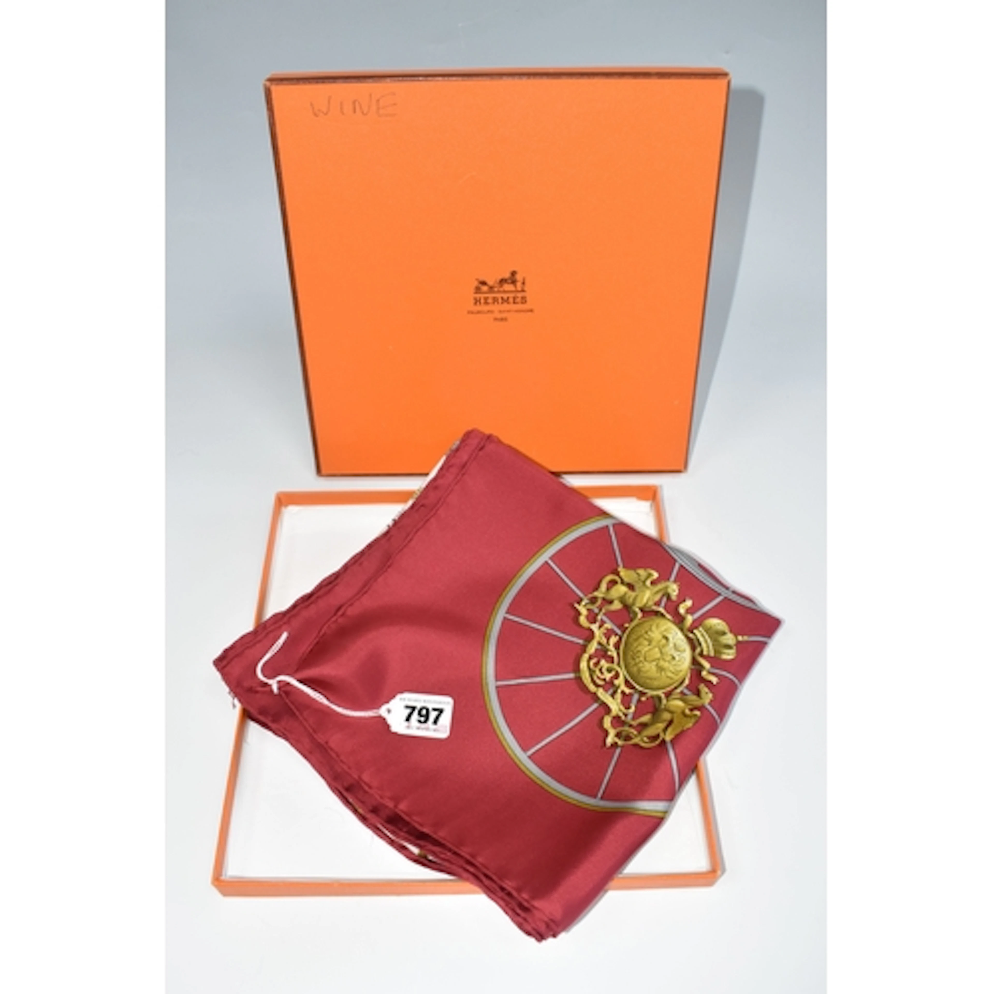 VINTAGE HERMES SILK SCARF 'SPRINGS', signed by Philipee Ledo...