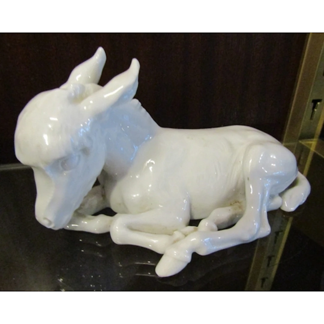 Antique Meissen Fine Porcelain Figure of Resting Donkey Appr...