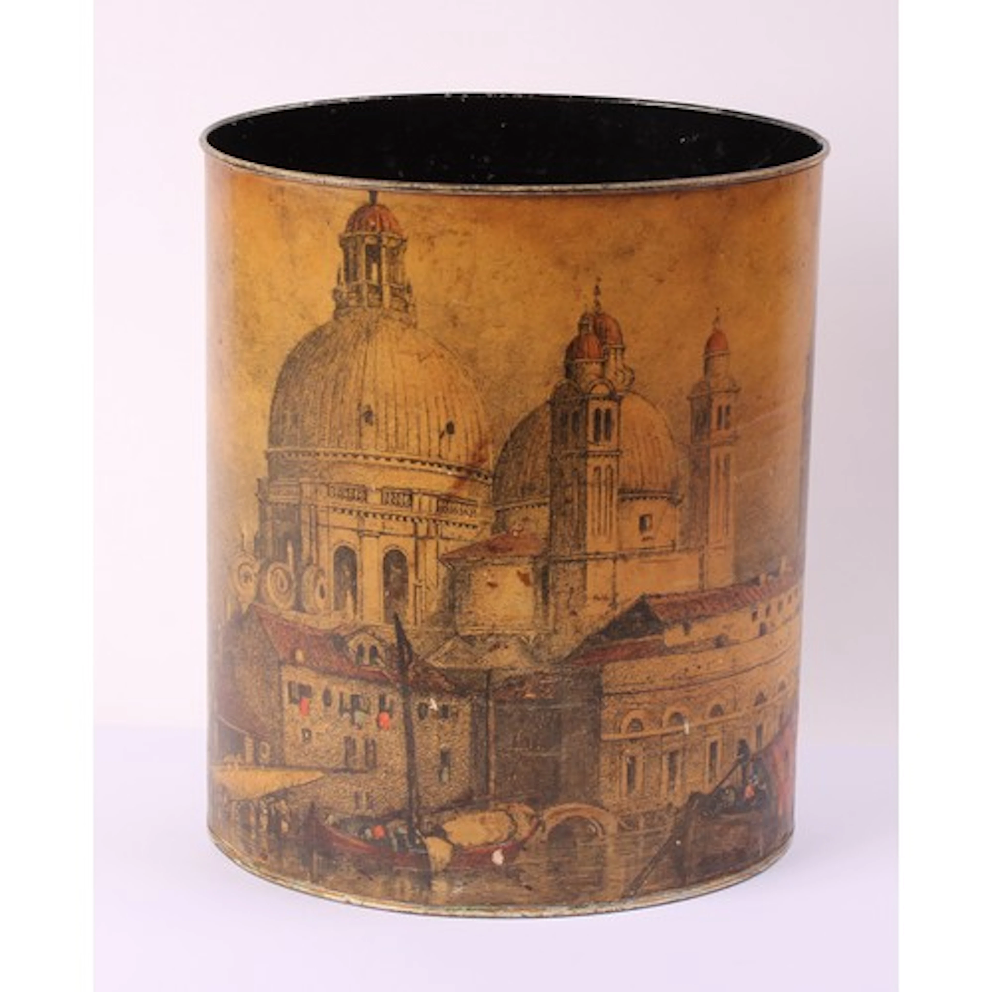 A mid 20th century Italian oval waste bin, in the manner of ...