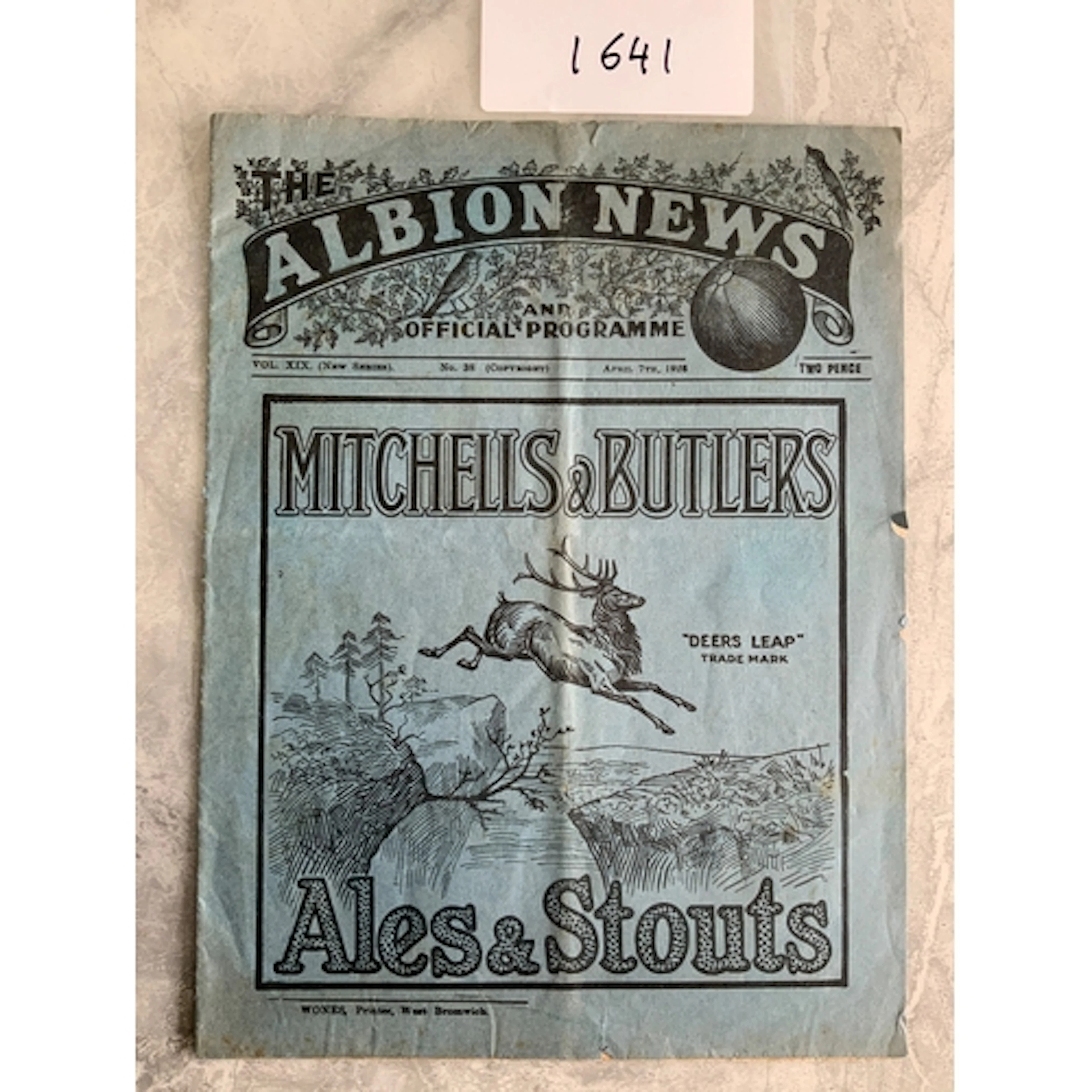 1927 - 1928 West Brom v Leeds United Football Programme: Goo...