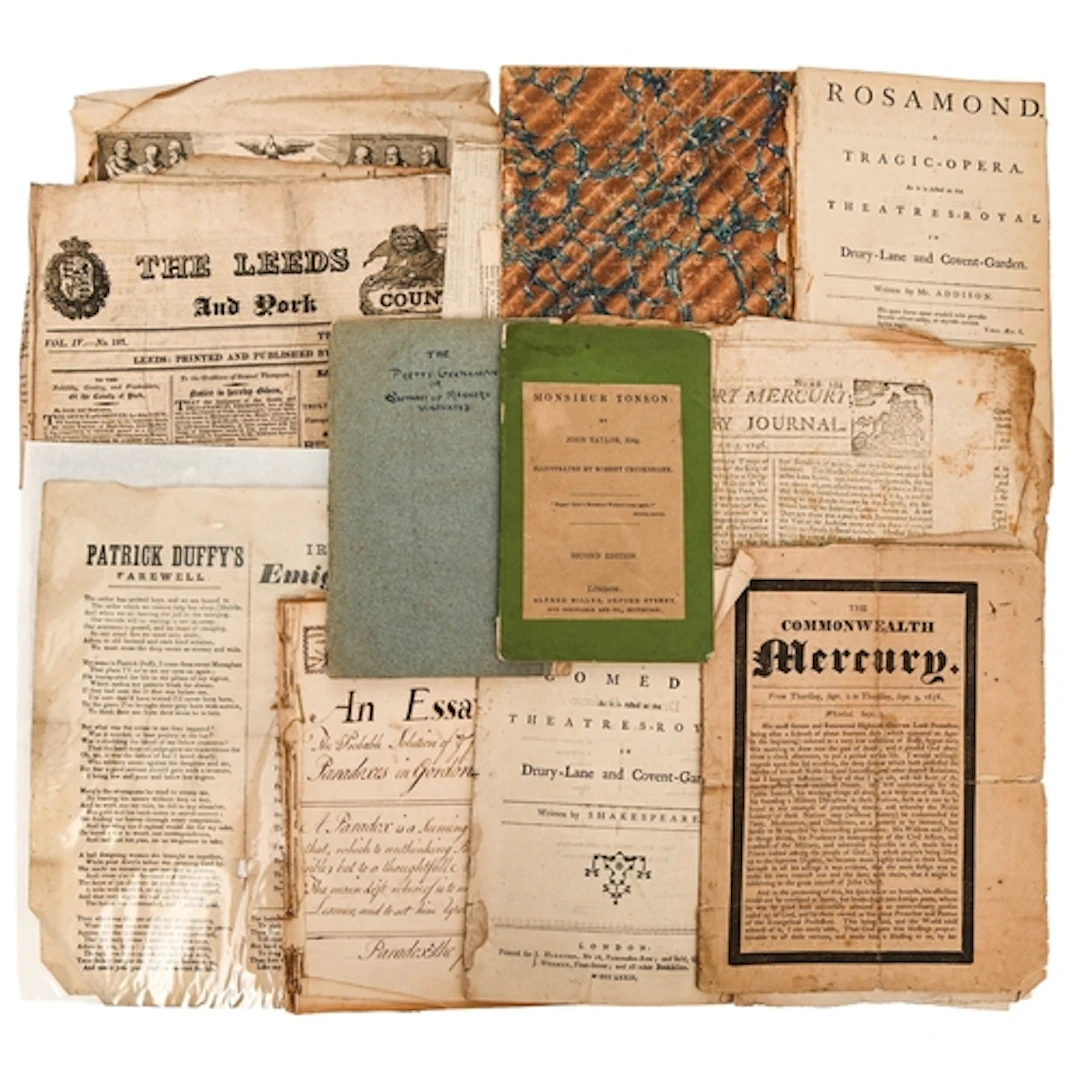 Miscellaneous printed and manuscript books and ephemera, lat...