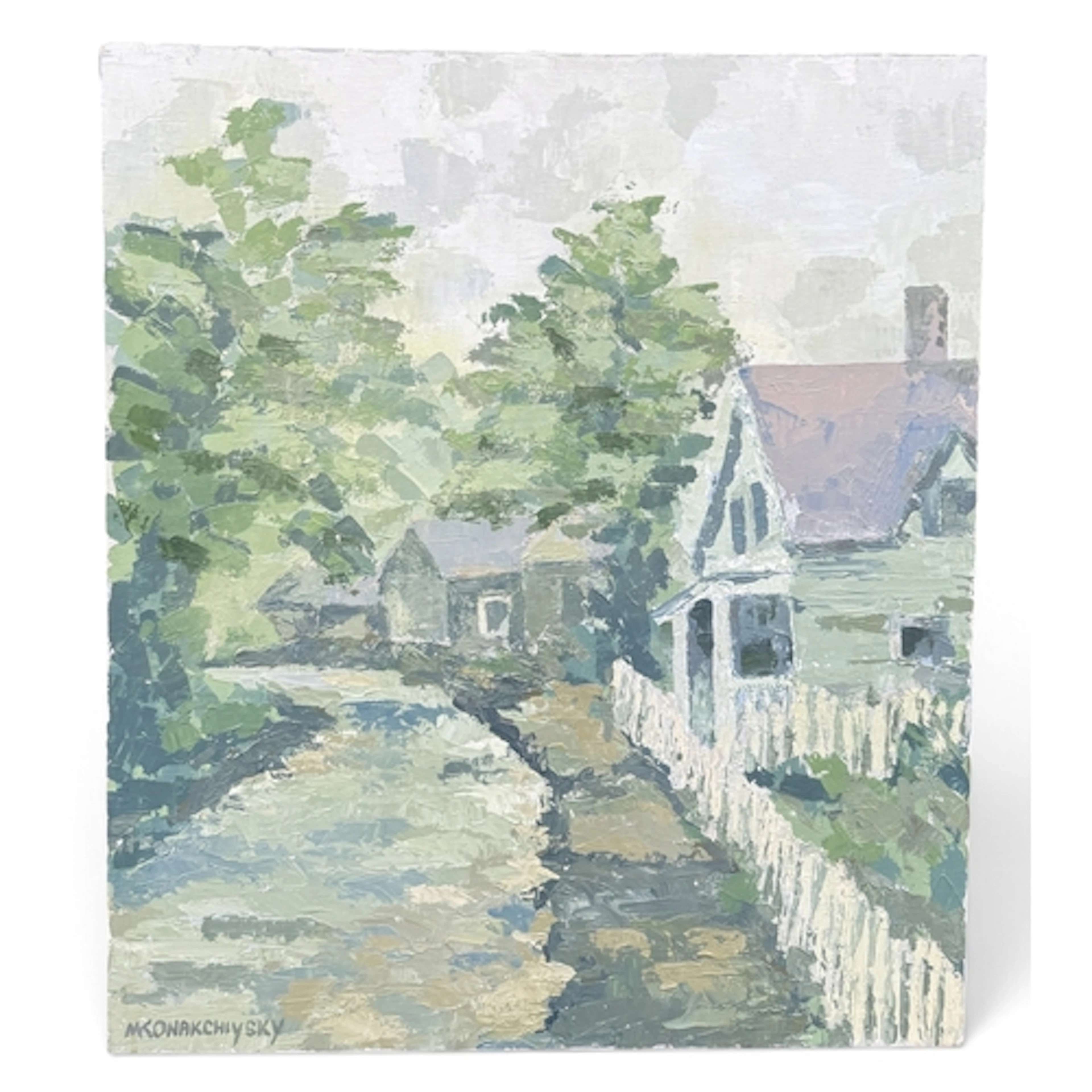 20TH CENTURY RUSSIAN SCHOOL: LANDSCAPE WITH TREES Signed 'M....