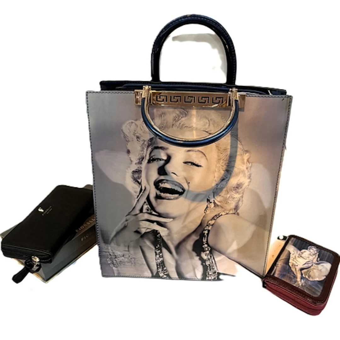 A Red Fox Manchester 3D Marilyn Monroe Tote bag, Indigo, wit...