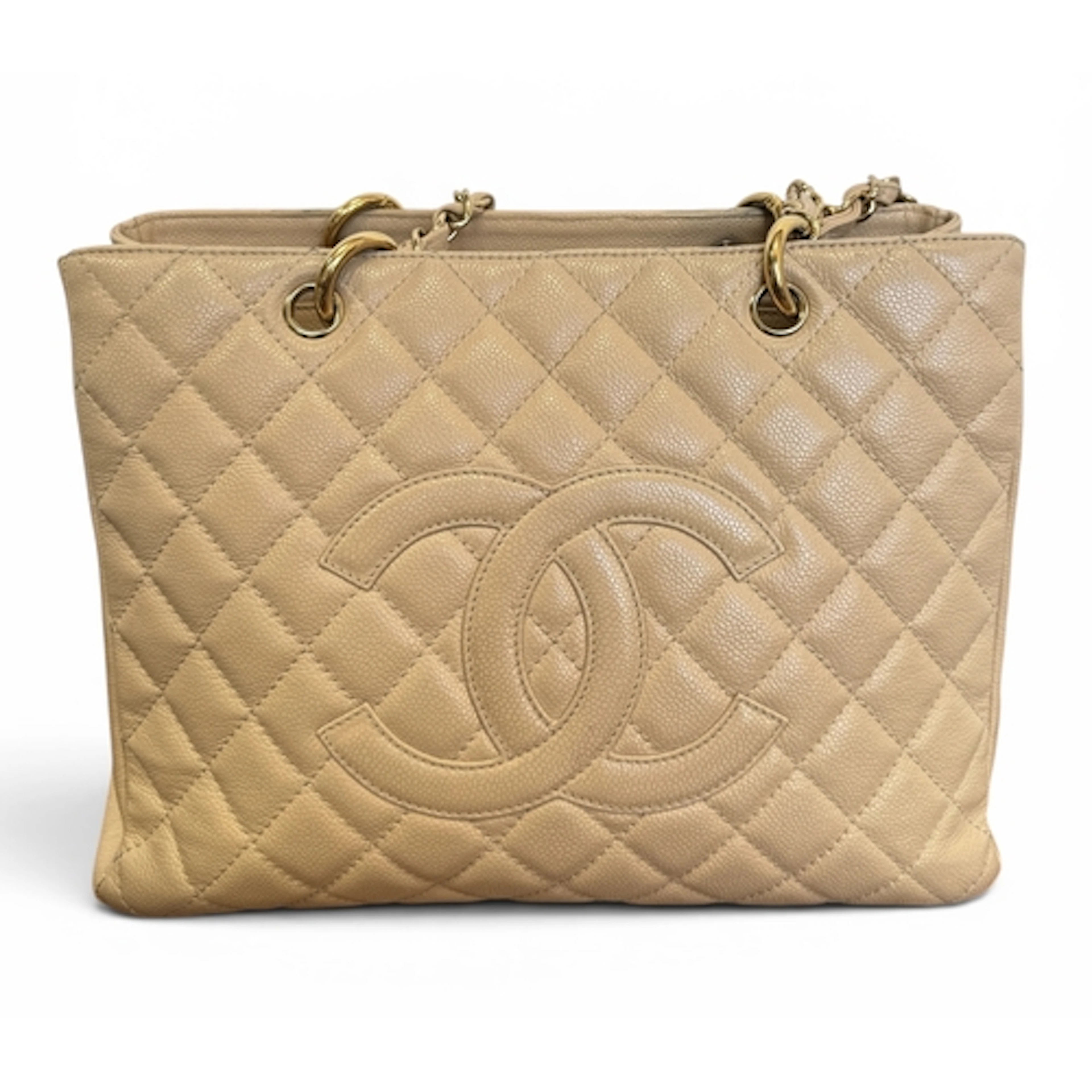 A LADIES CHANEL LEATHER HANDBAG CIRCA 2008 33cm x 24cm x 13c...