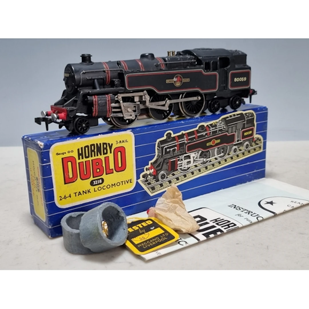 A boxed Hornby Dublo 3218 2-6-4T Locomotive, Nr M, has been ...