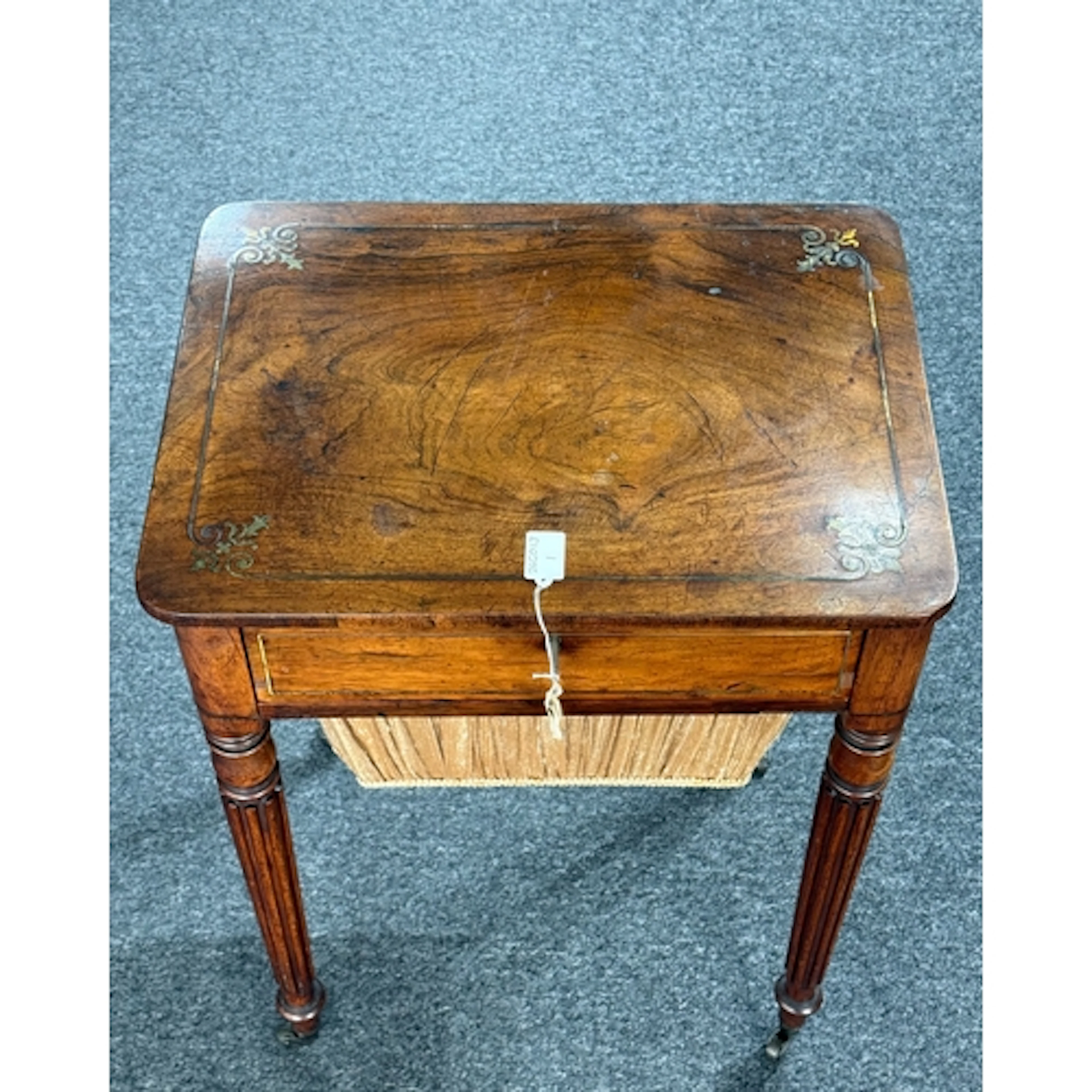 Furniture: Furniture: A good Regency rosewood and brass inl...