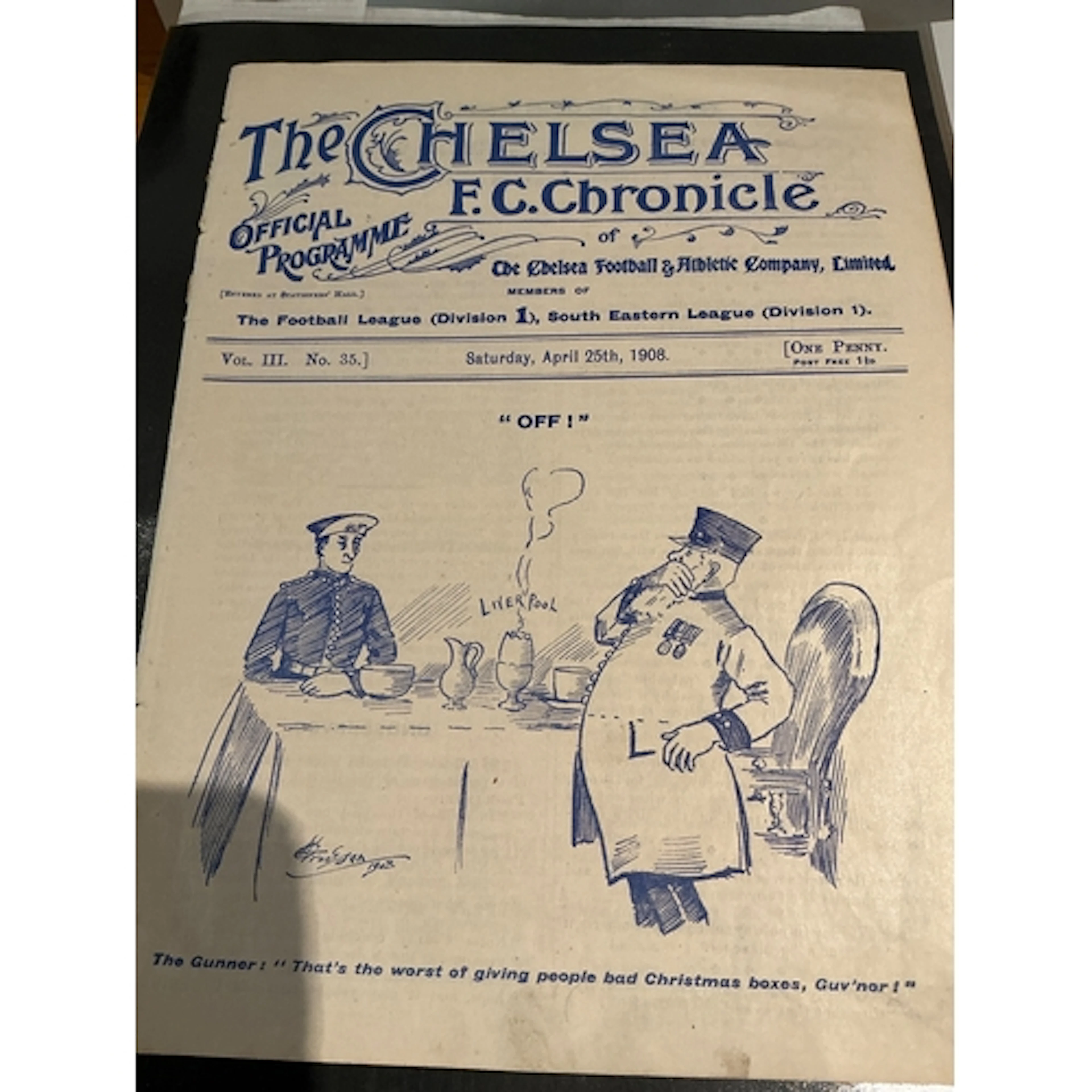 1907 - 1908 Chelsea v Aston Villa Football Programme: Ex bou...