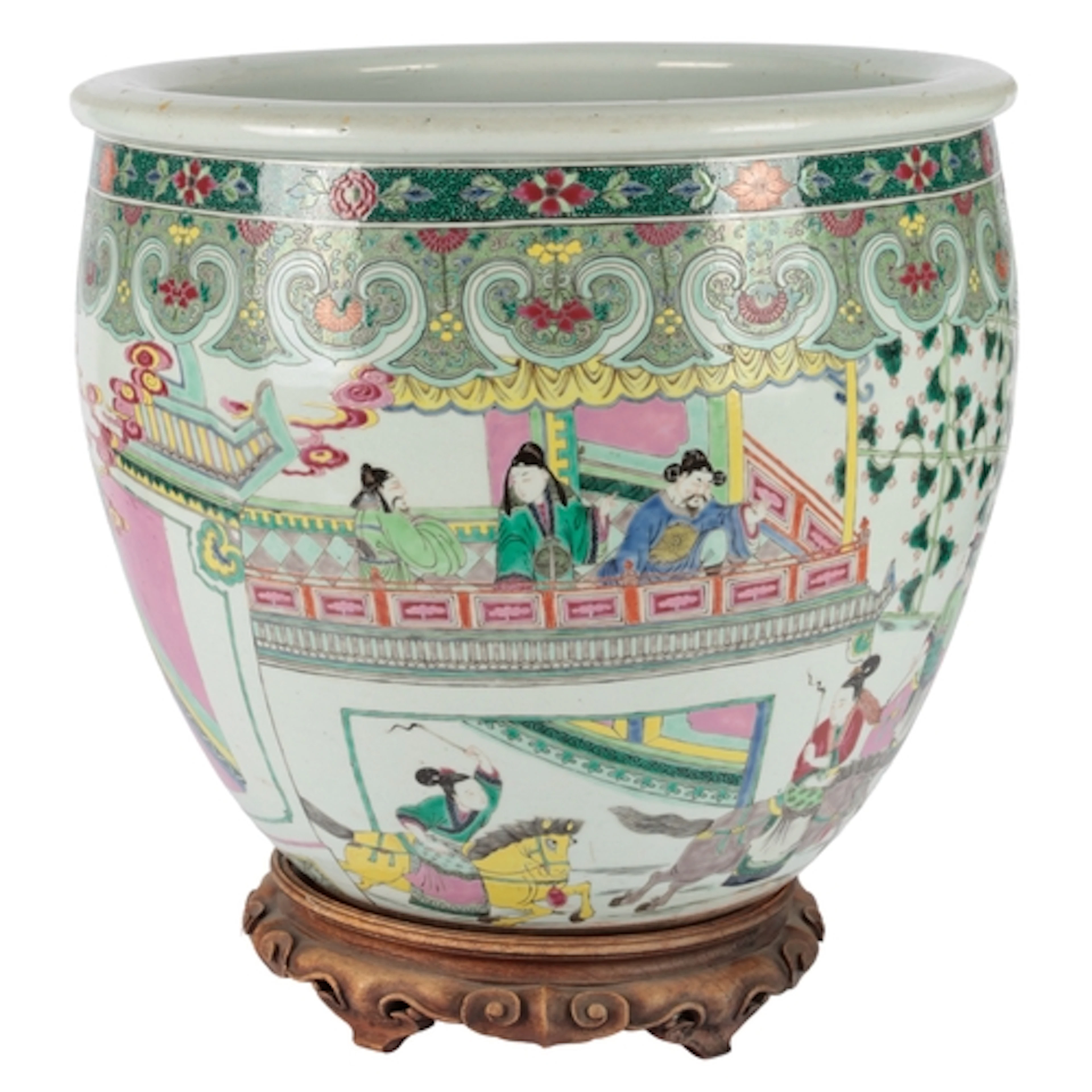 A good large Chinese famille rose fish bowl or jardiniere, 1...
