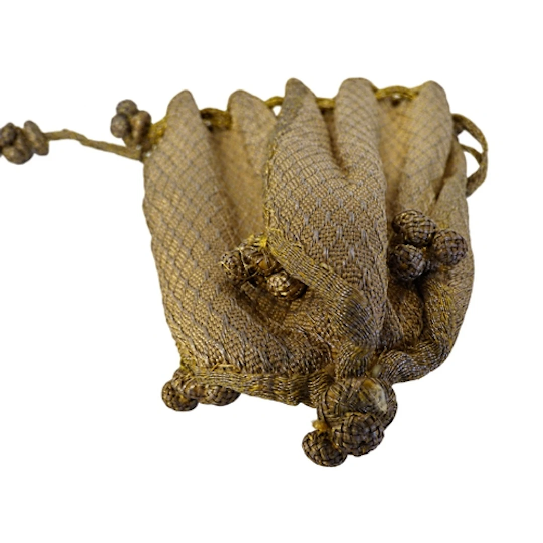 A European gilt-thread drawstring purse, probably late 17th ...