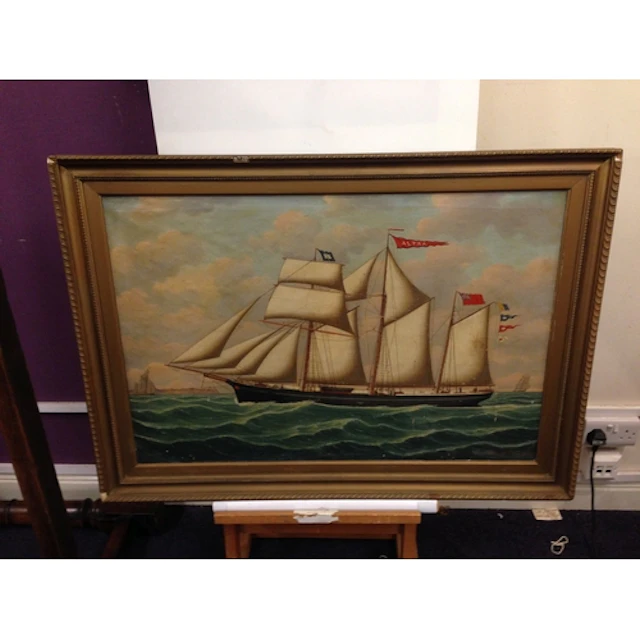 Henry Loos (Belgian, fl.1870-1894) - Three masted topsail sc...