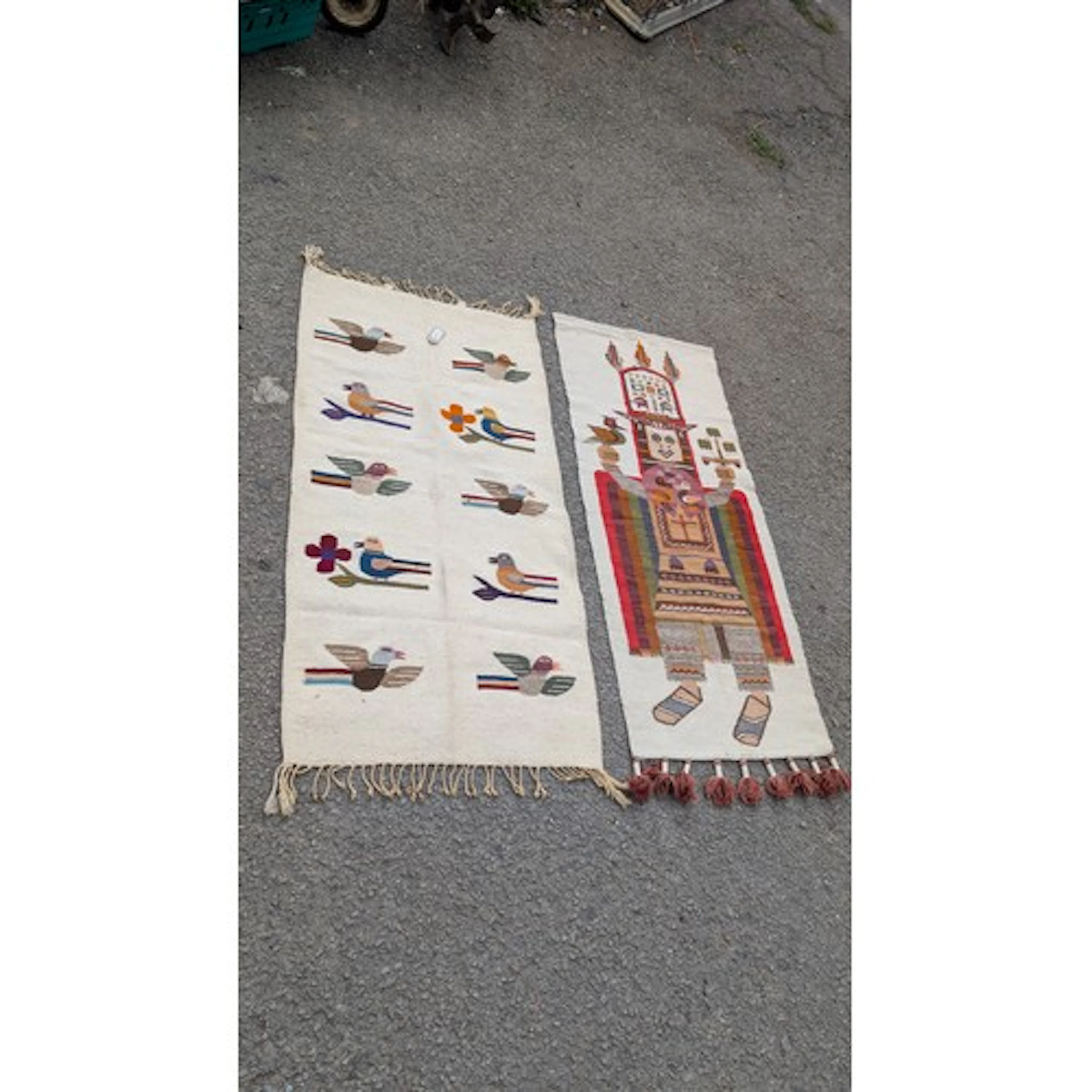 2 x S. American wall hanging rugs.