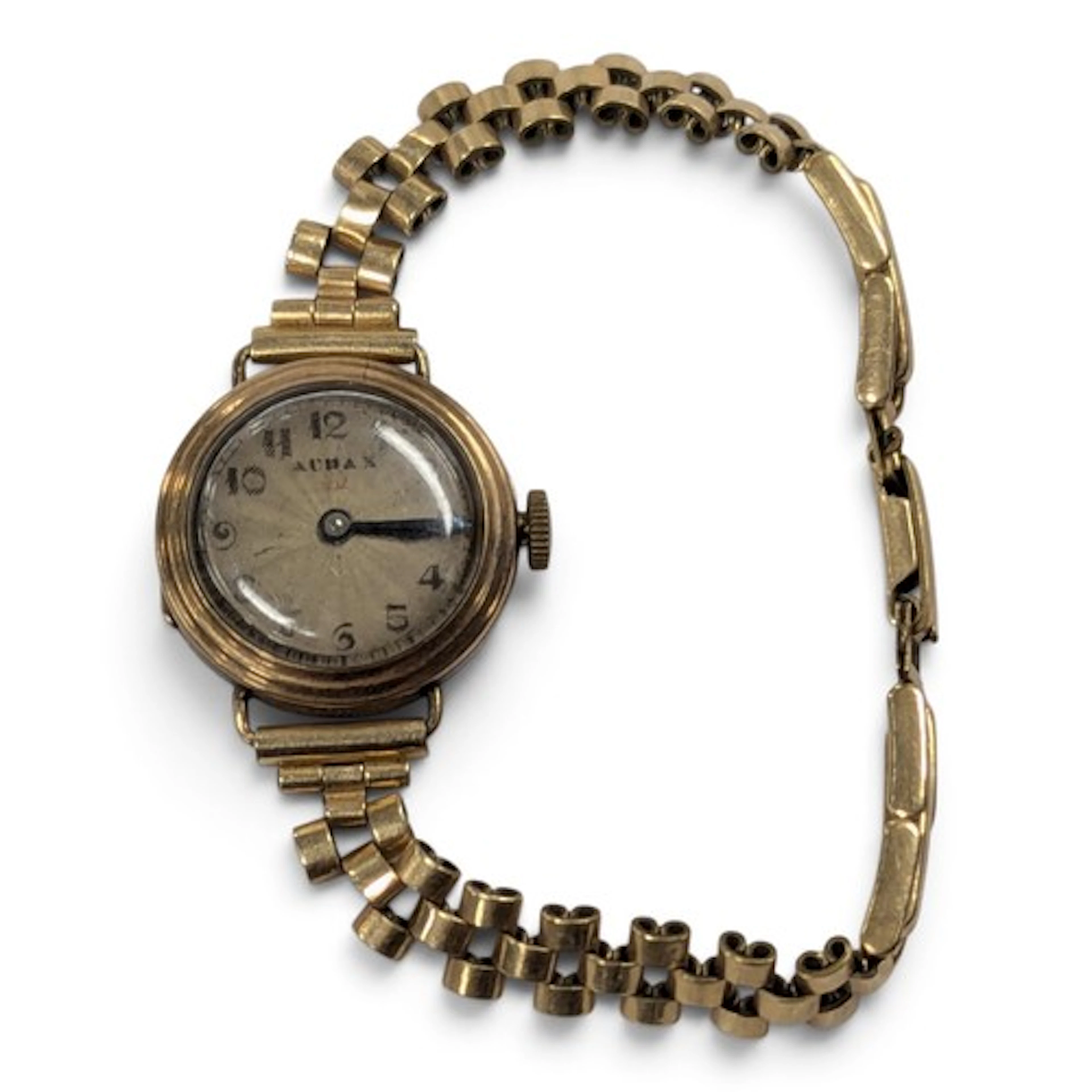 A lady's 9ct gold cased Timex watch, unmarked strap, later e...