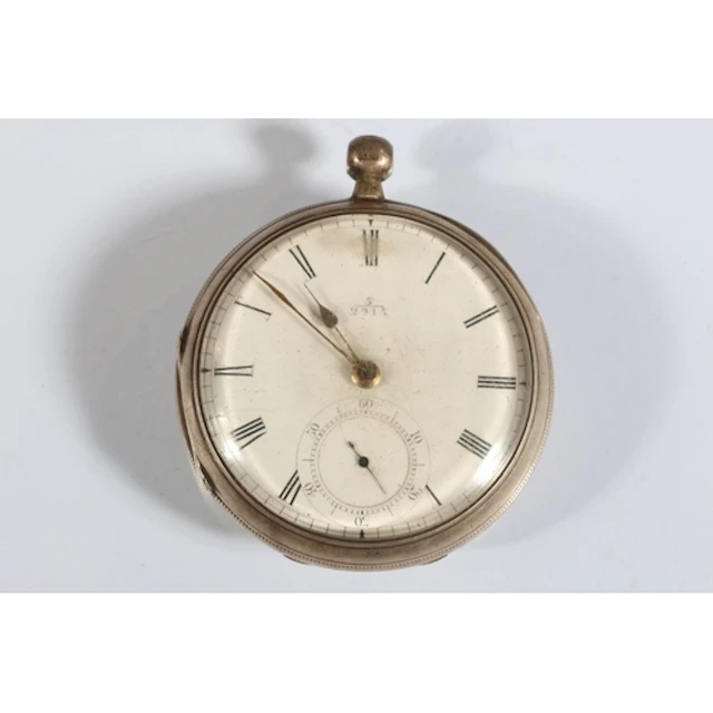 Silver cased open face key wound pocket watch by J & W M...