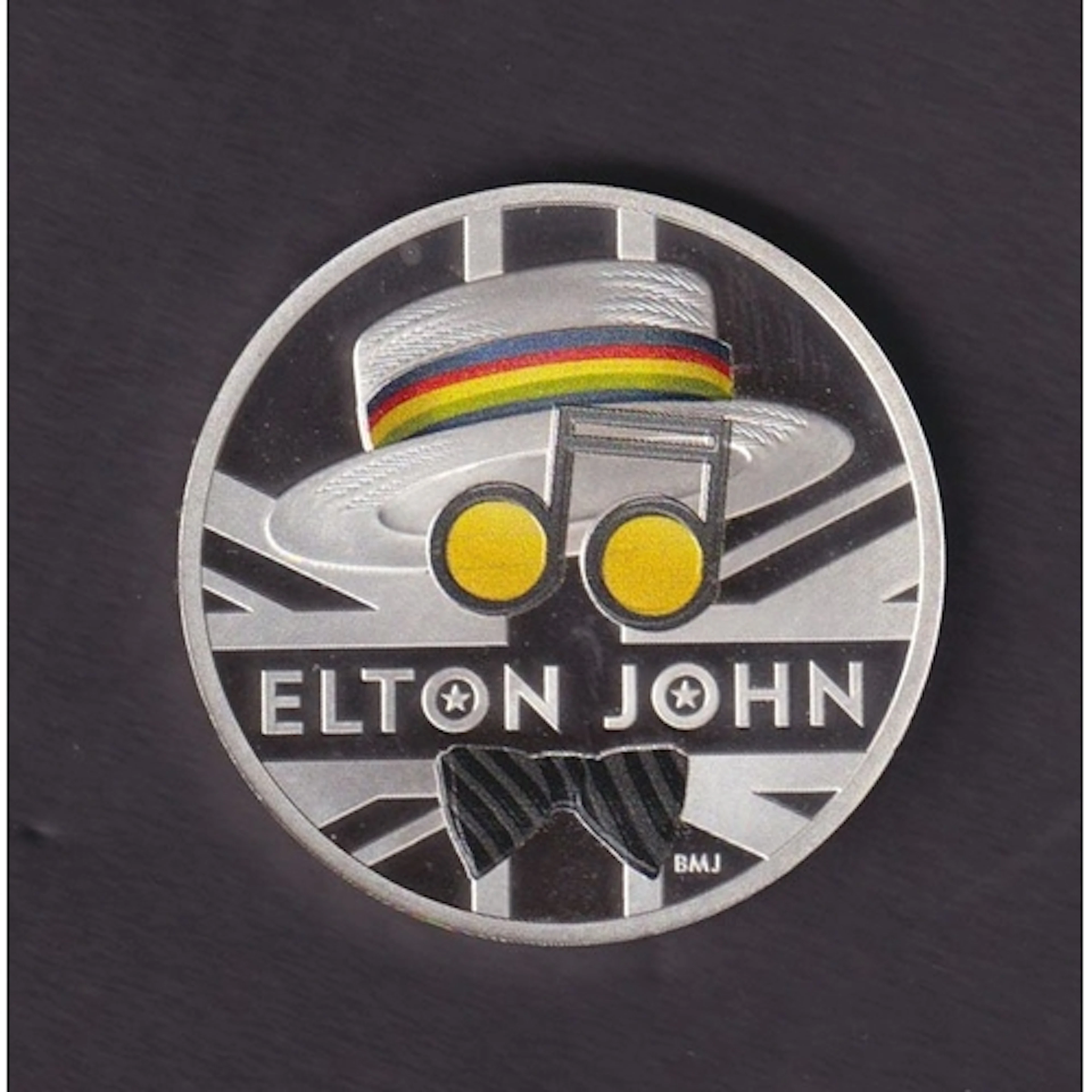 UK 2020 Elton John £2 one-ounce silver proof coin, boxed wit...
