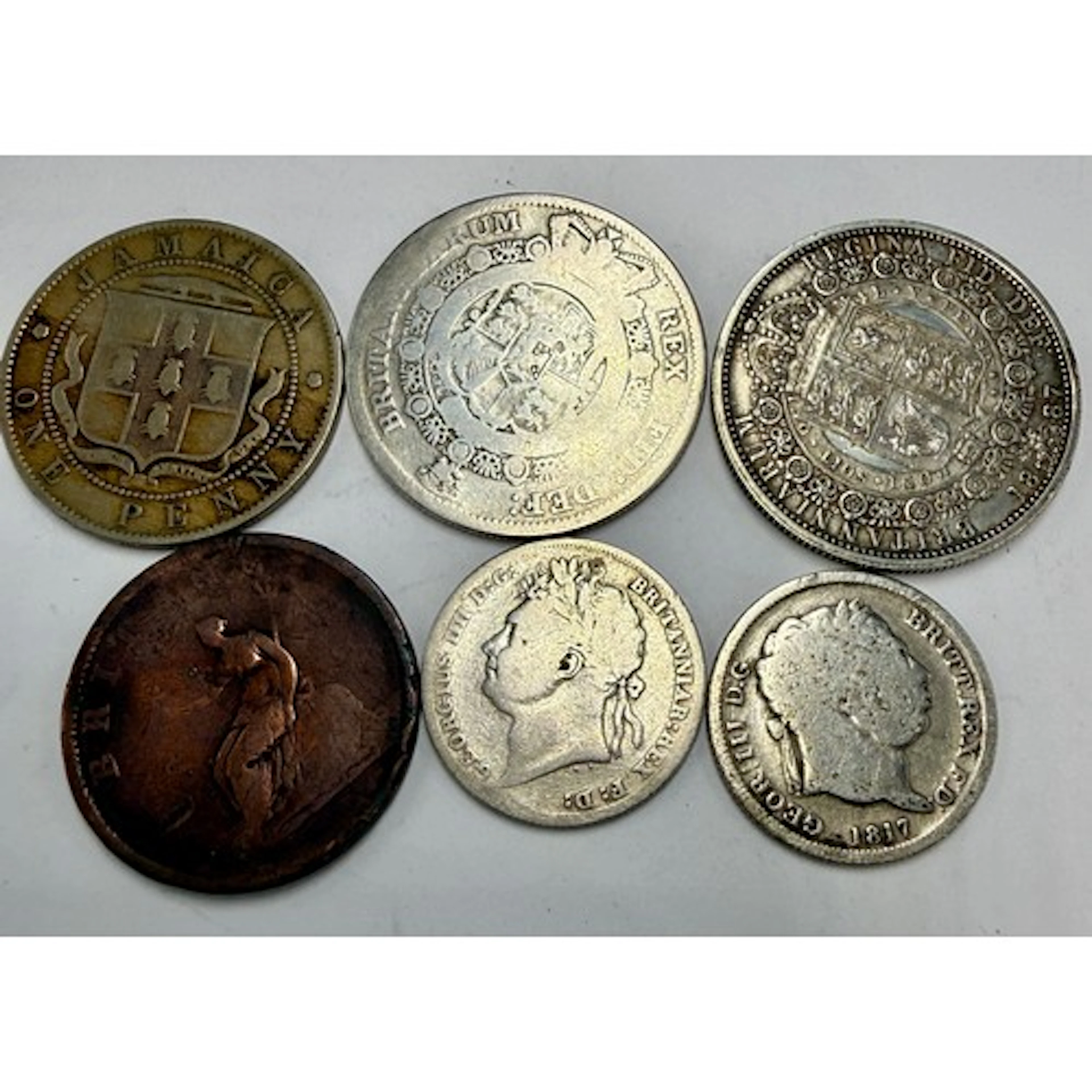British and Jamaican coinage to include Victorian half crown...