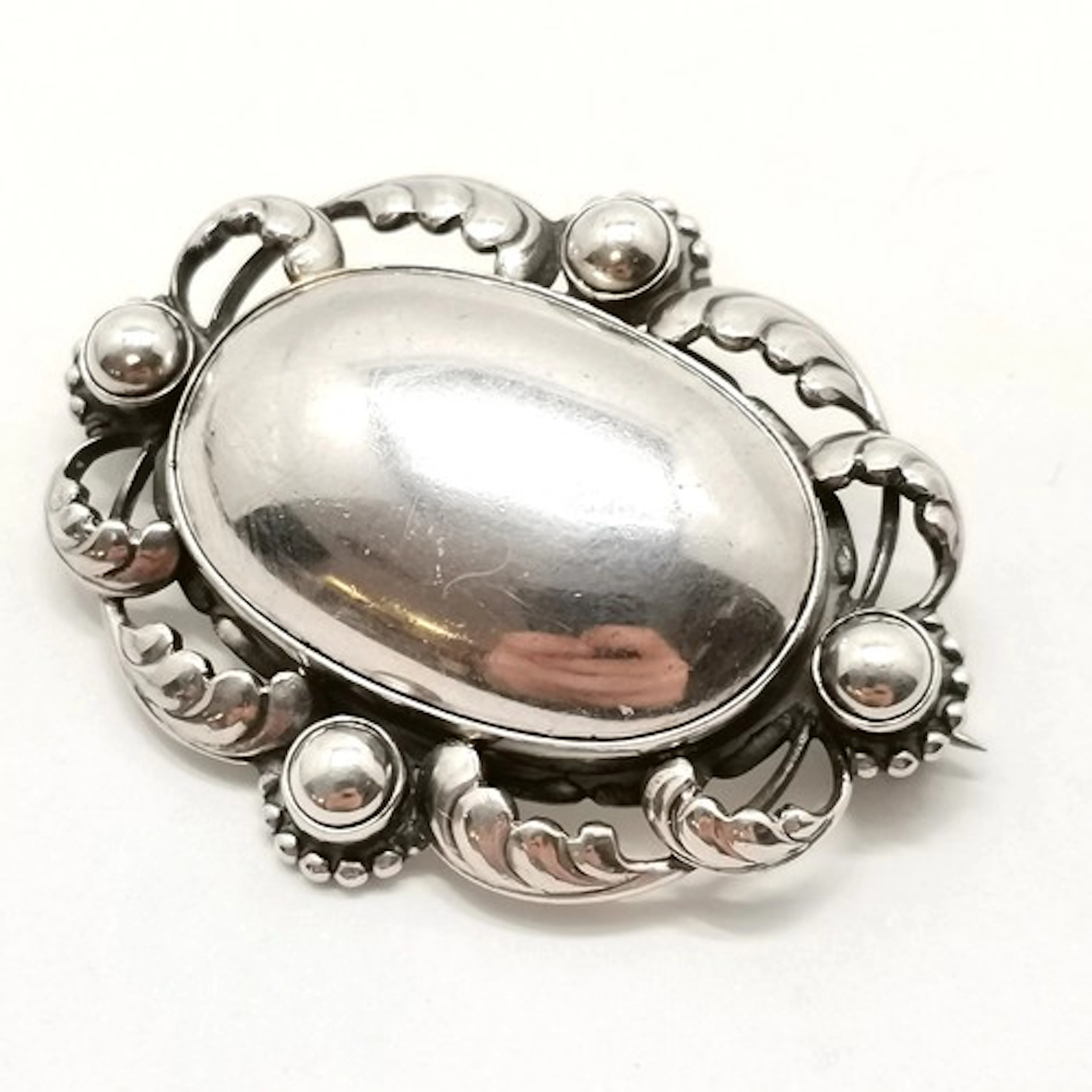 Georg Jensen sterling silver brooch #158 - 4.5cm & 19g