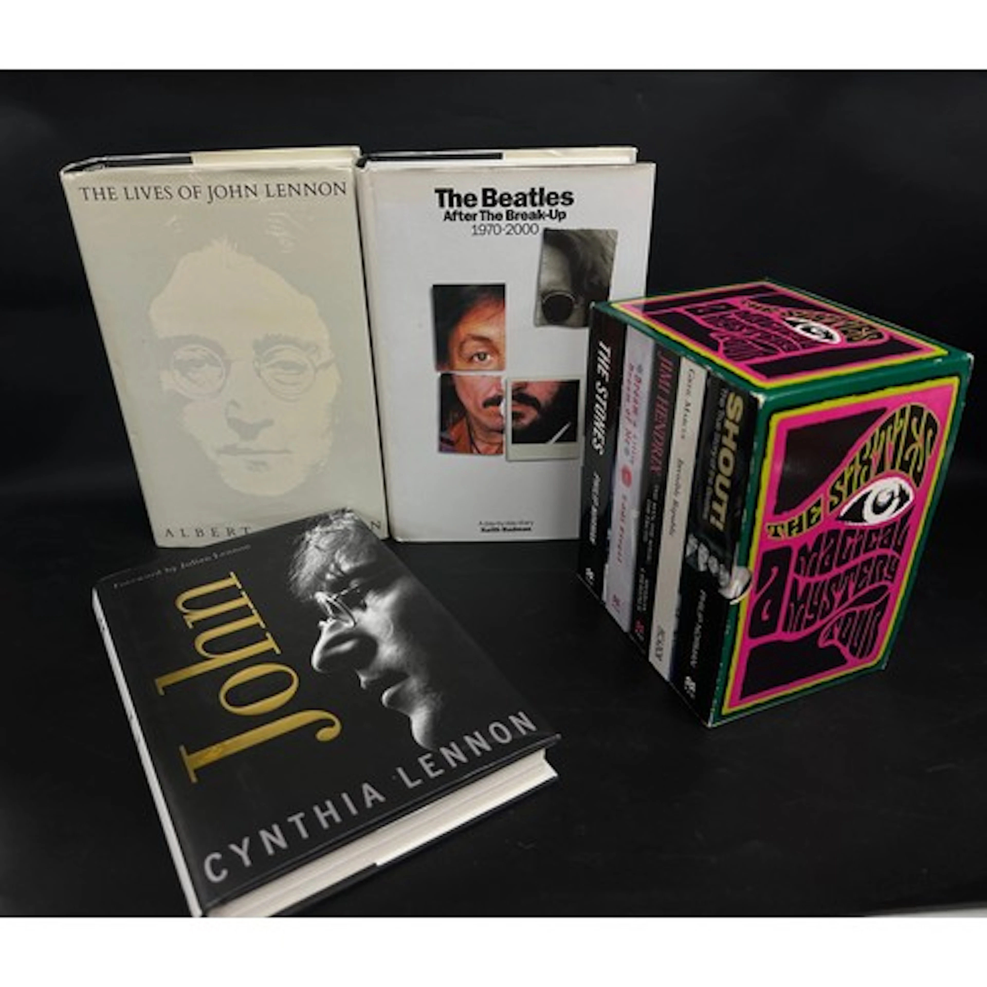 Two John Lennon books, a The Beatles book and a set of five ...
