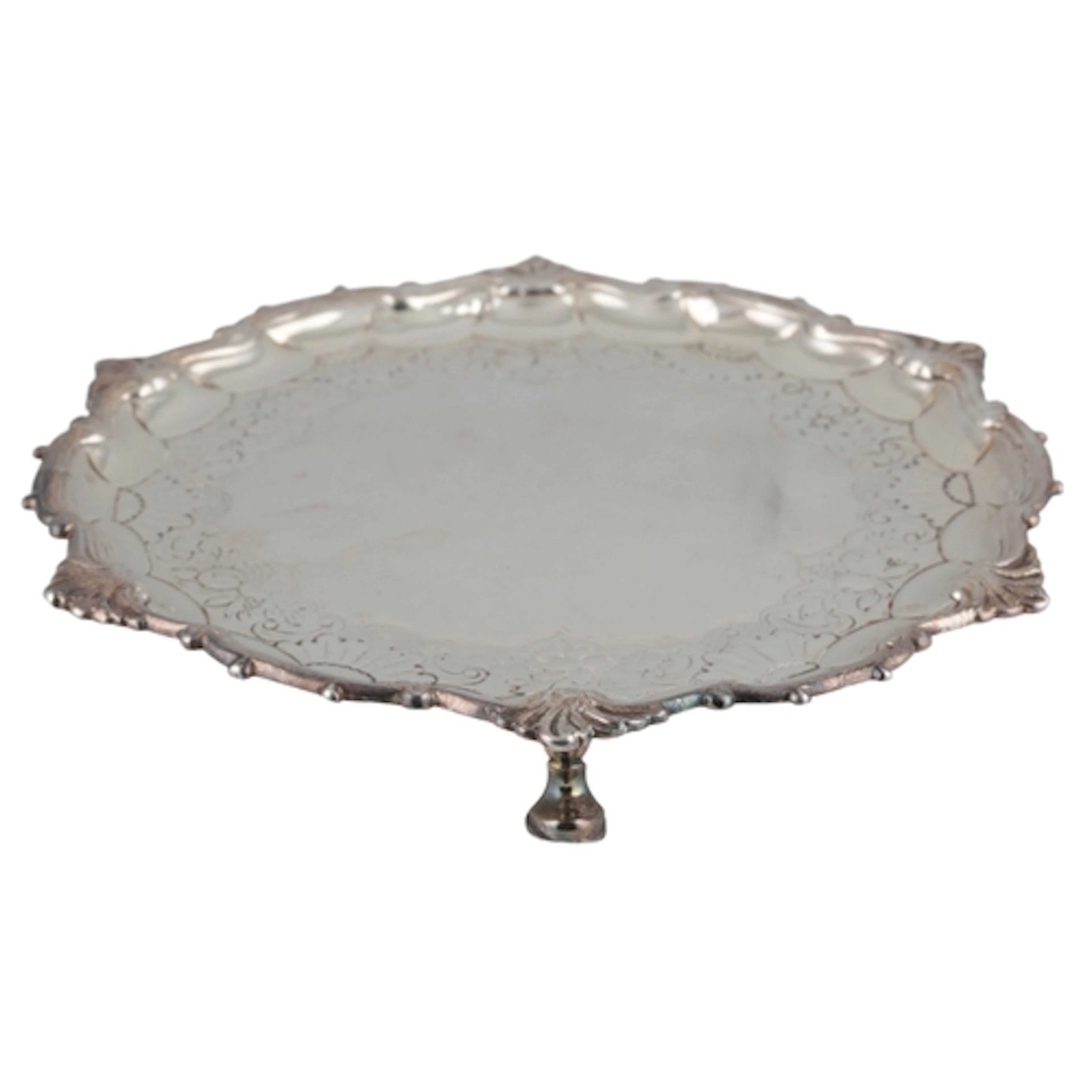 A George II Scottish silver waiter, by Robert Gordon, assay ...