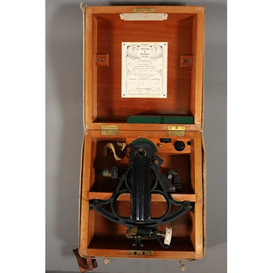 Kelvin & Hughes Ltd sextant, cased box.
