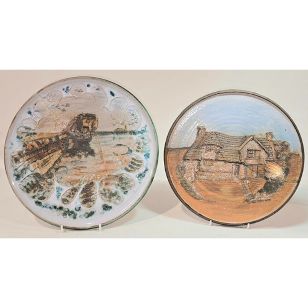Poole Pottery interest Guy Sydenham Portland charger depicti...