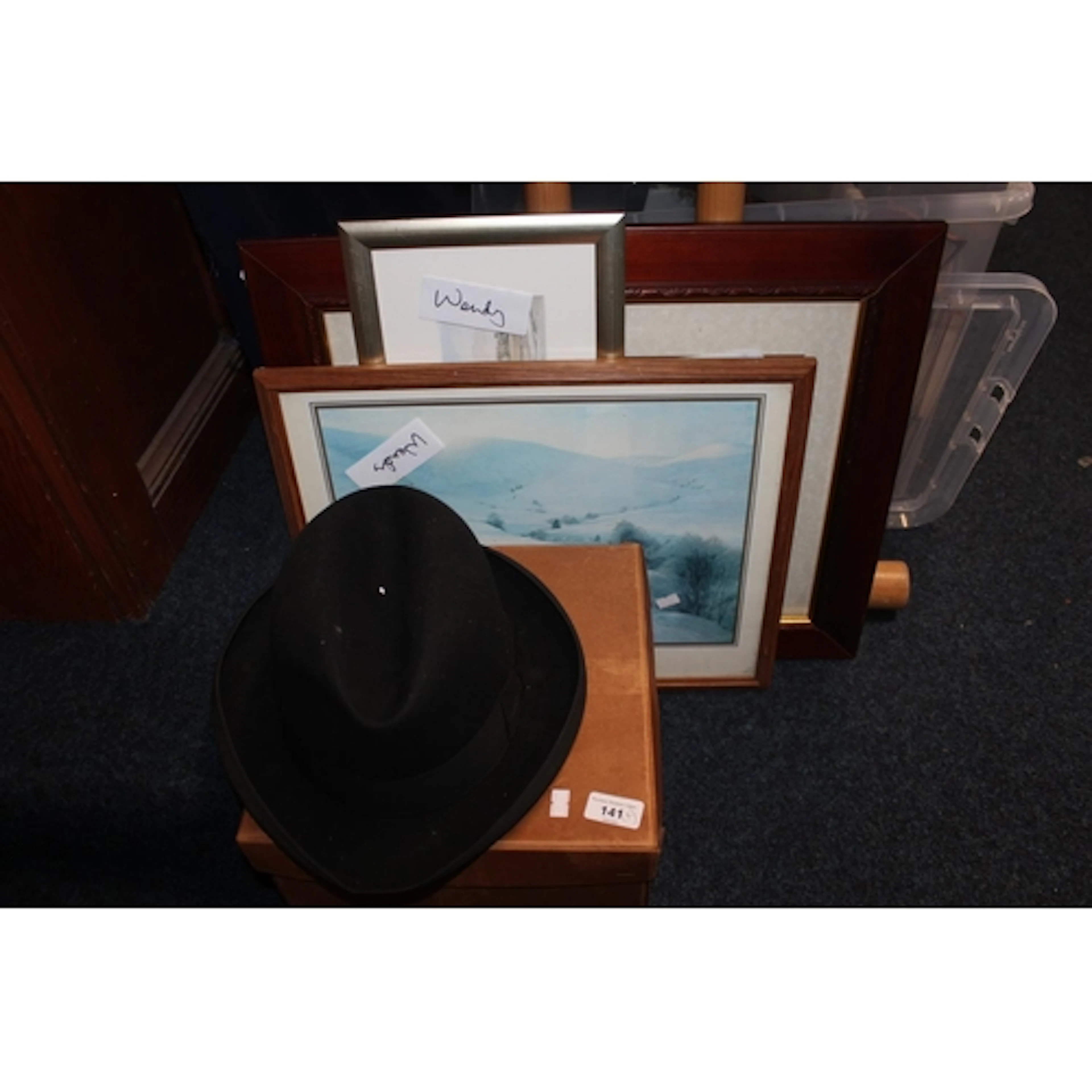 Gentleman's hat with box, NANCY HOWIE, still life blue ...