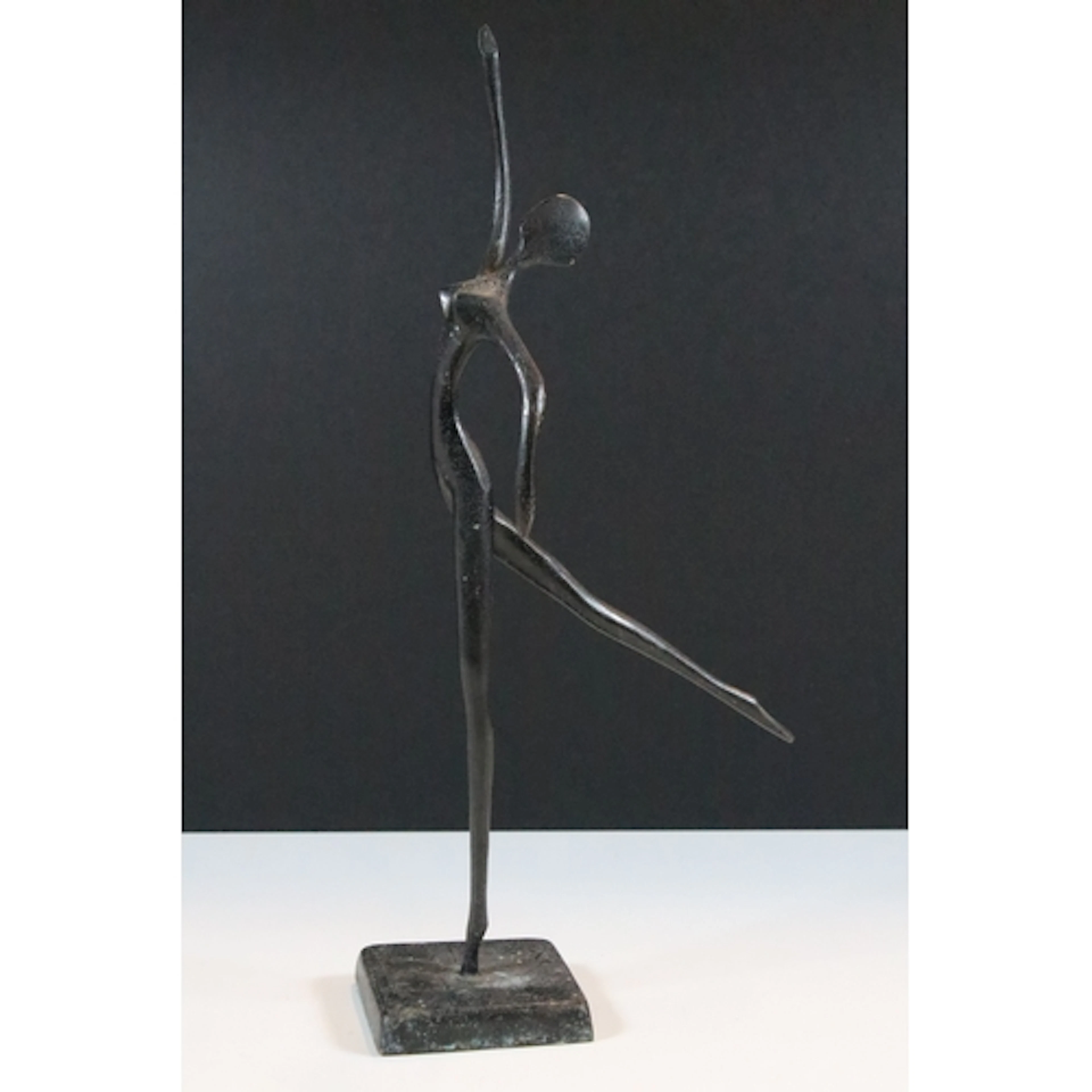 Bodrul Khalique bronze figure of a ballet dancer, 33cm high