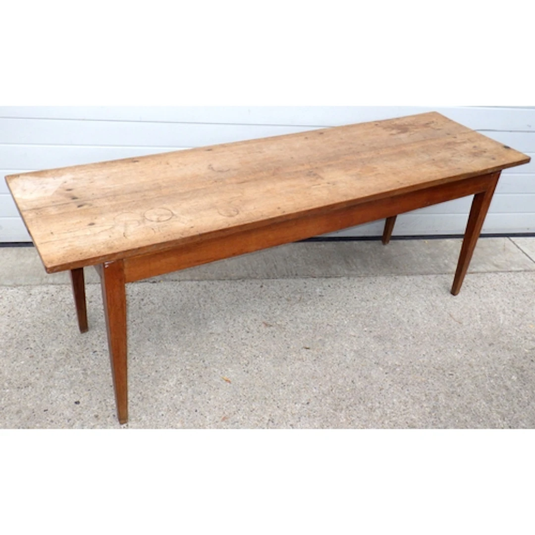 A 19th cen oak narrow refectory table, 200cm long, 58cm acro...
