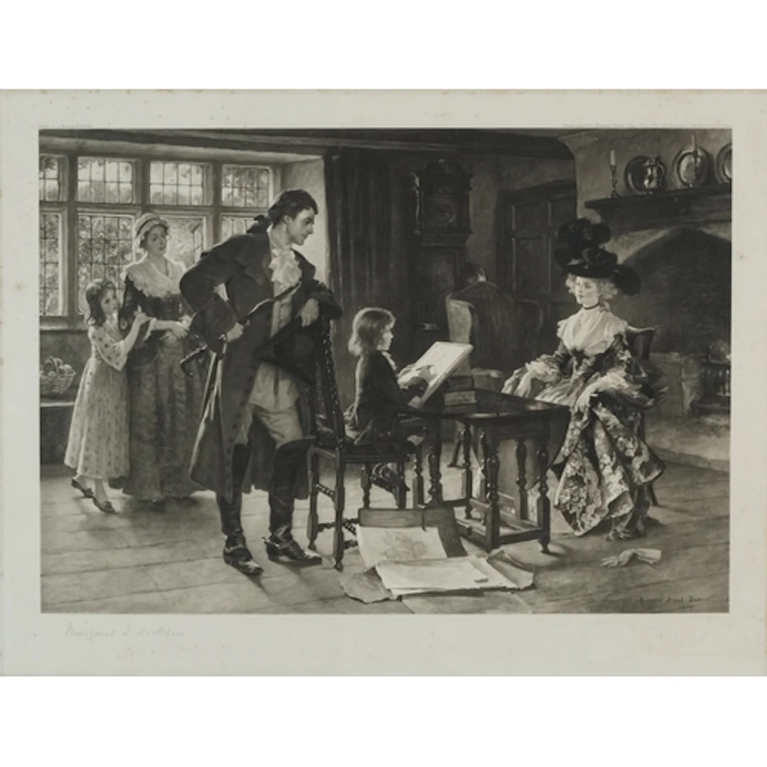 After Margaret Isobel Dicksee - Pencil signed black and whit...