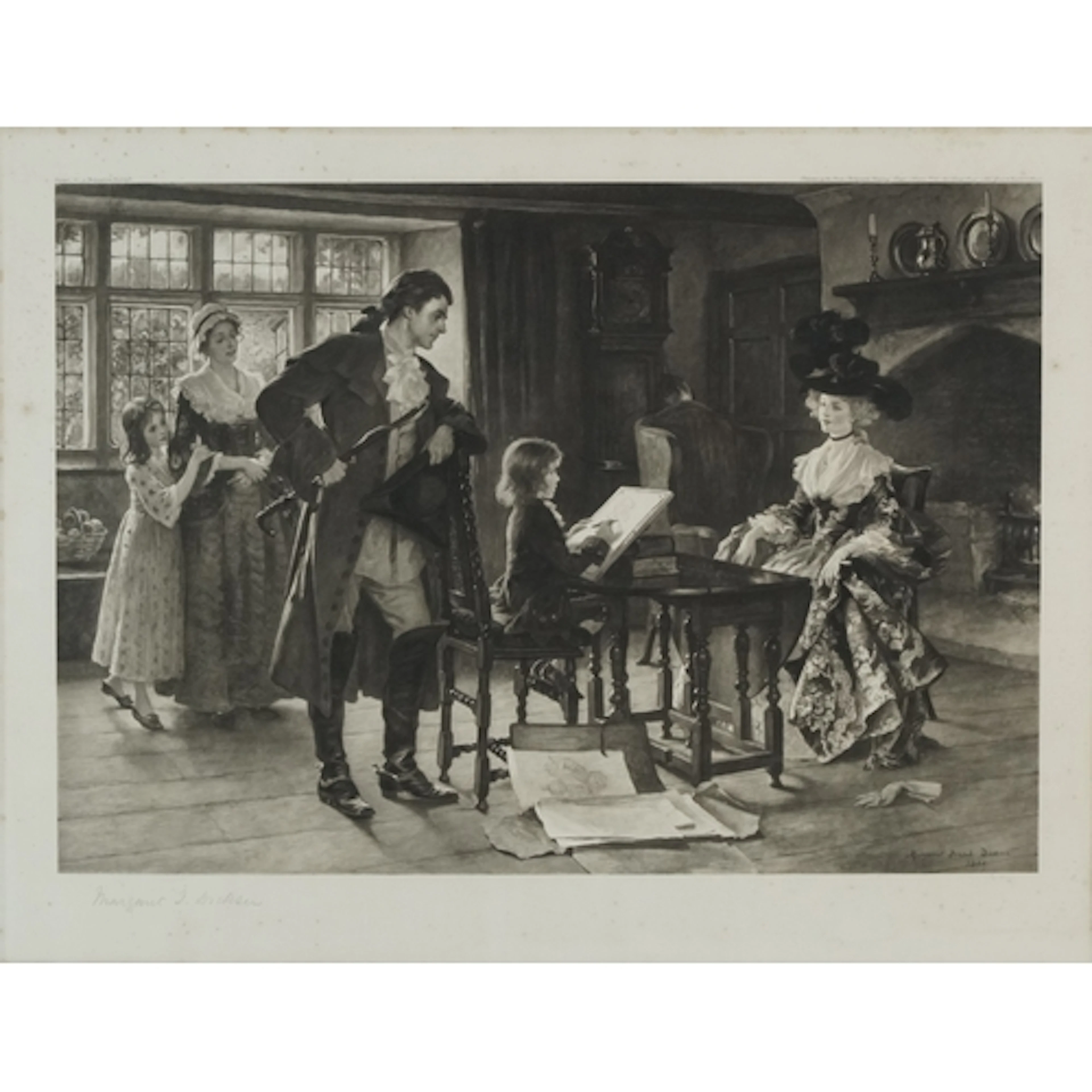 After Margaret Isobel Dicksee - Pencil signed black and whit...