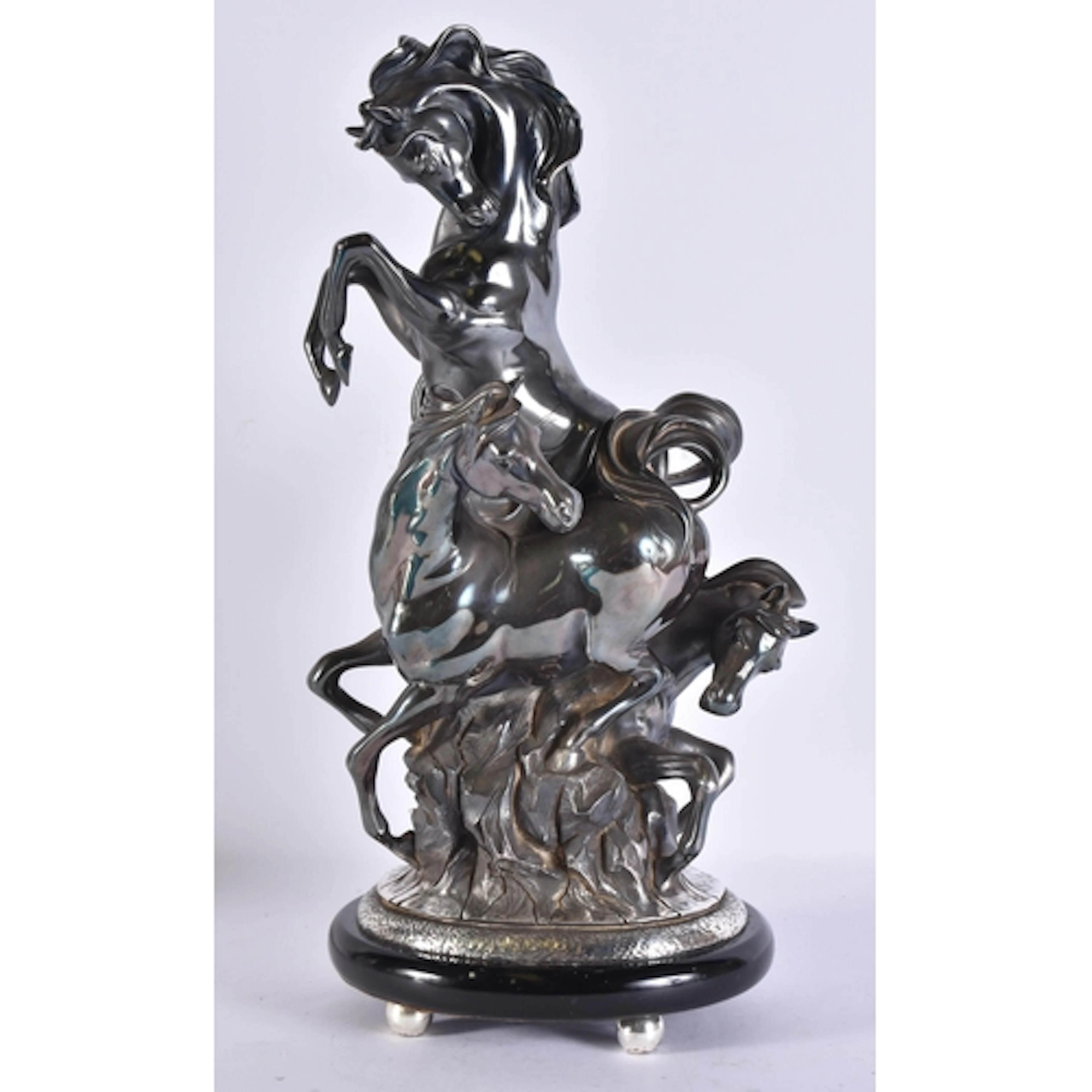 OTTAVIANI, ITALIAN 20TH CENTURY A SILVER FILLED EQUESTRIAN G...
