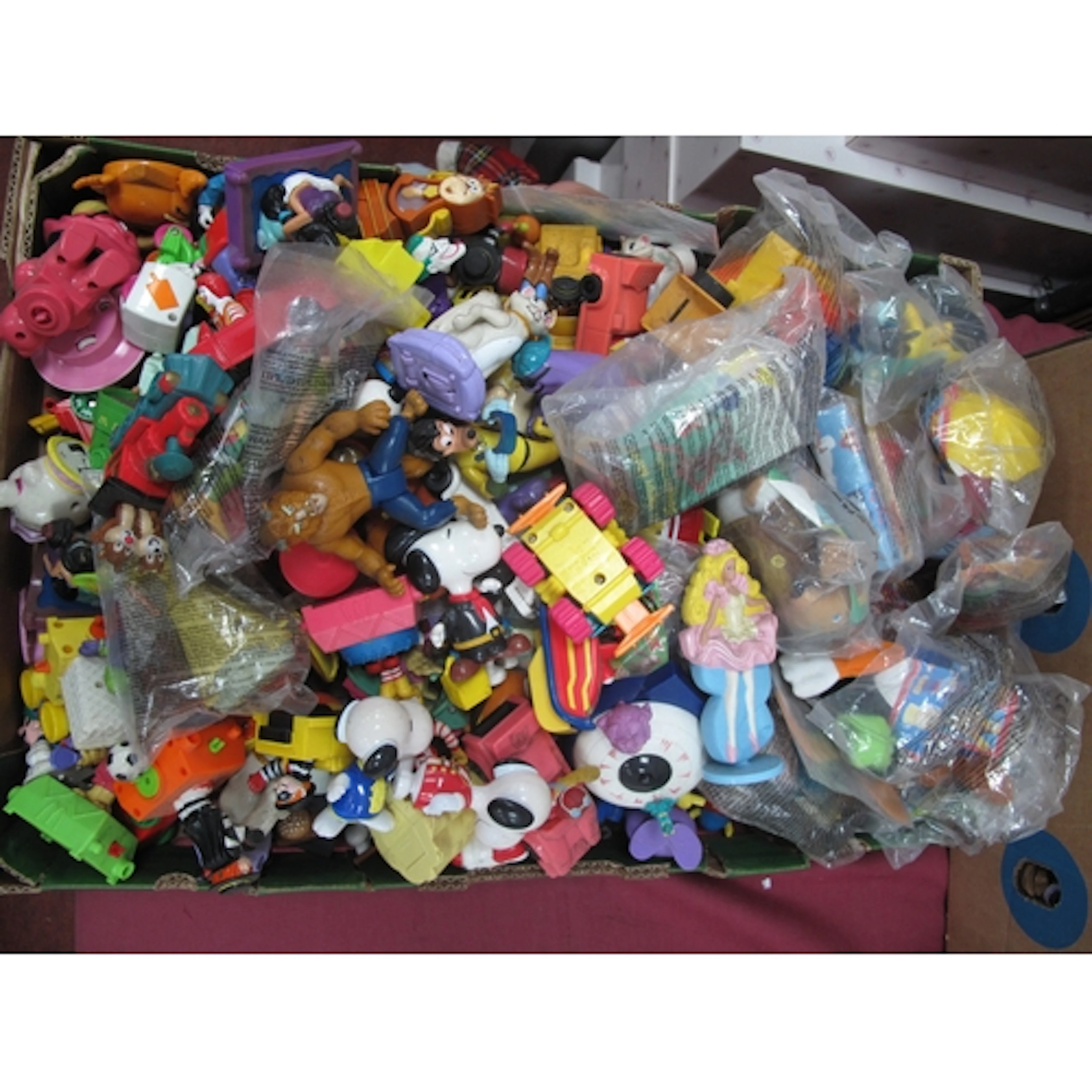 McDonalds Happy Meal Toys, some in unopened packets, One Box