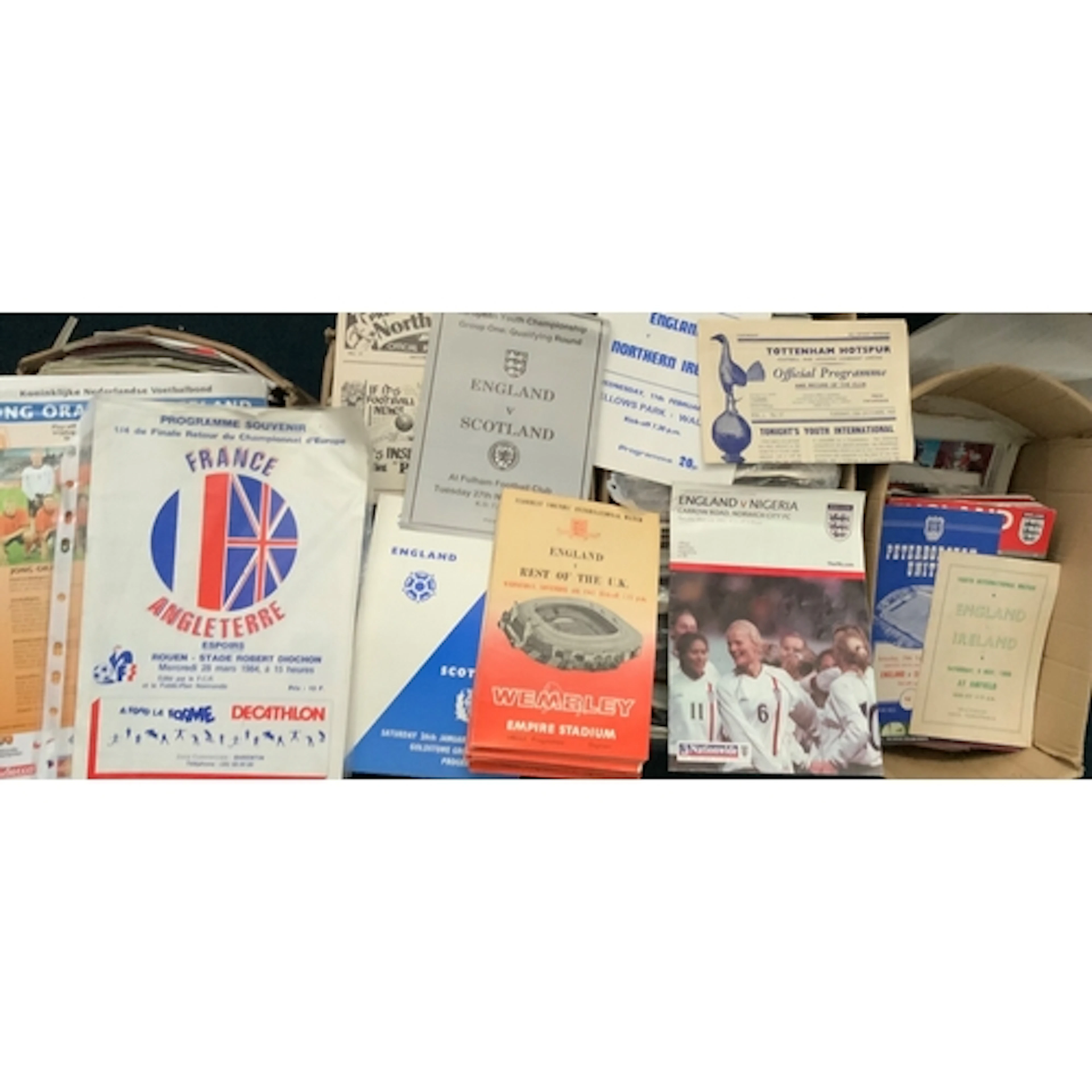 England Minor Team Football Programmes: Large quantity of U2...