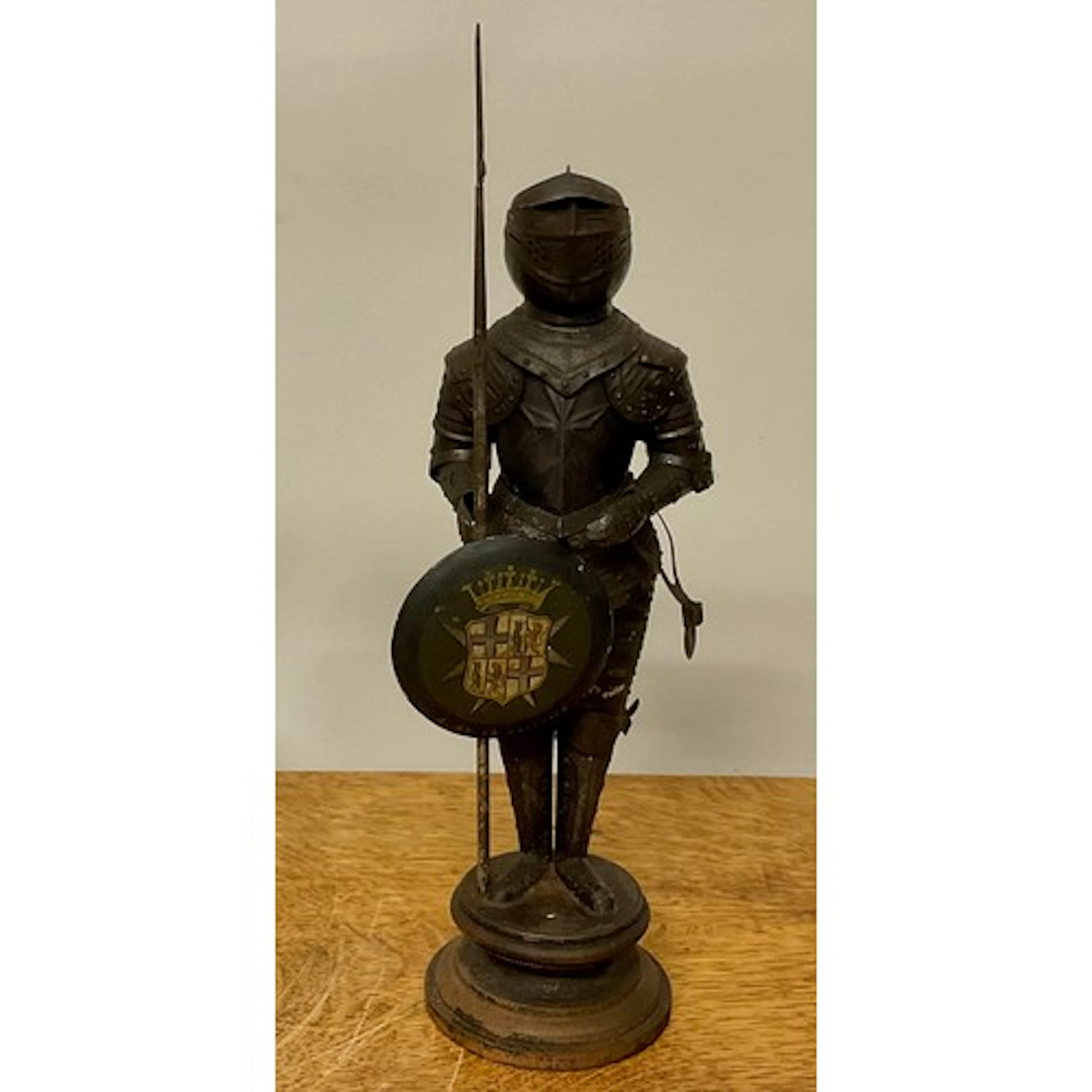 An ebonised metal miniature suit of armour, by C. Galdies, M...