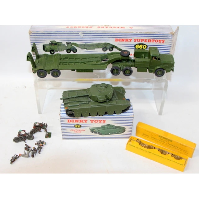 Vintage Dinky die-cast Centurion Tank ref:651 c/w Tank Tran...