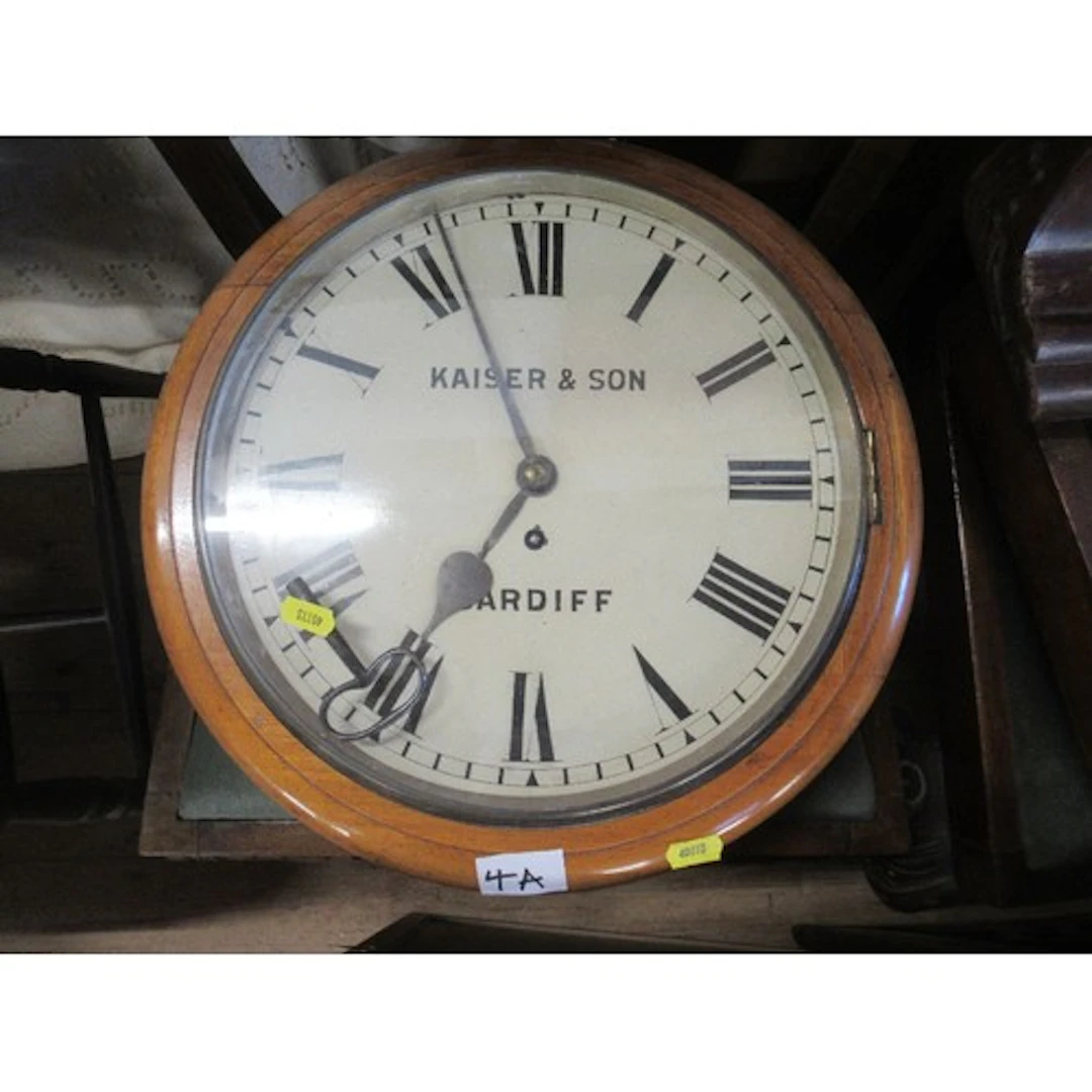 A 19th century wall clock, Kaiser and Son Cardiff