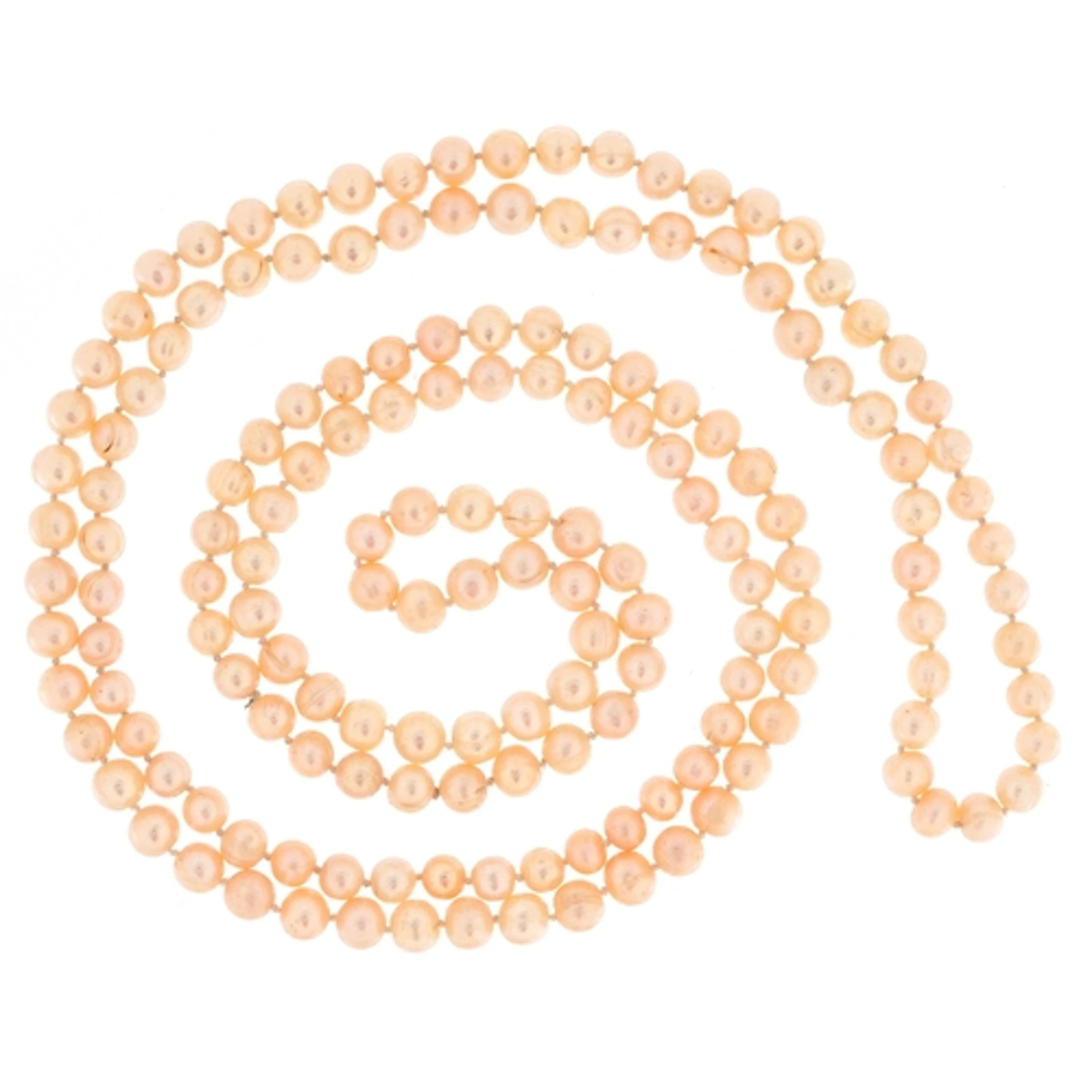Freshwater pearl bead necklace, each pearl approximately 6.5...