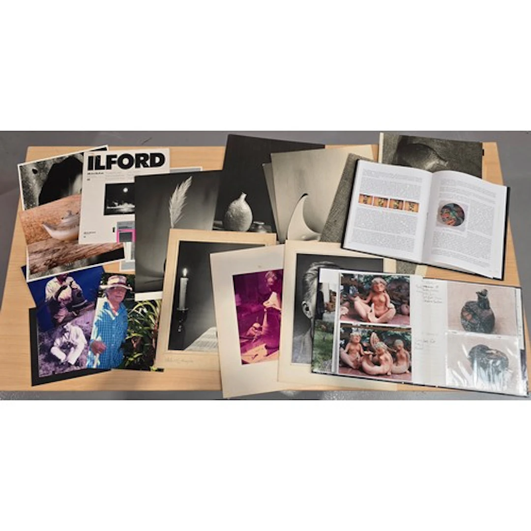 Poole Pottery interest box of ephemera to include photos a c...