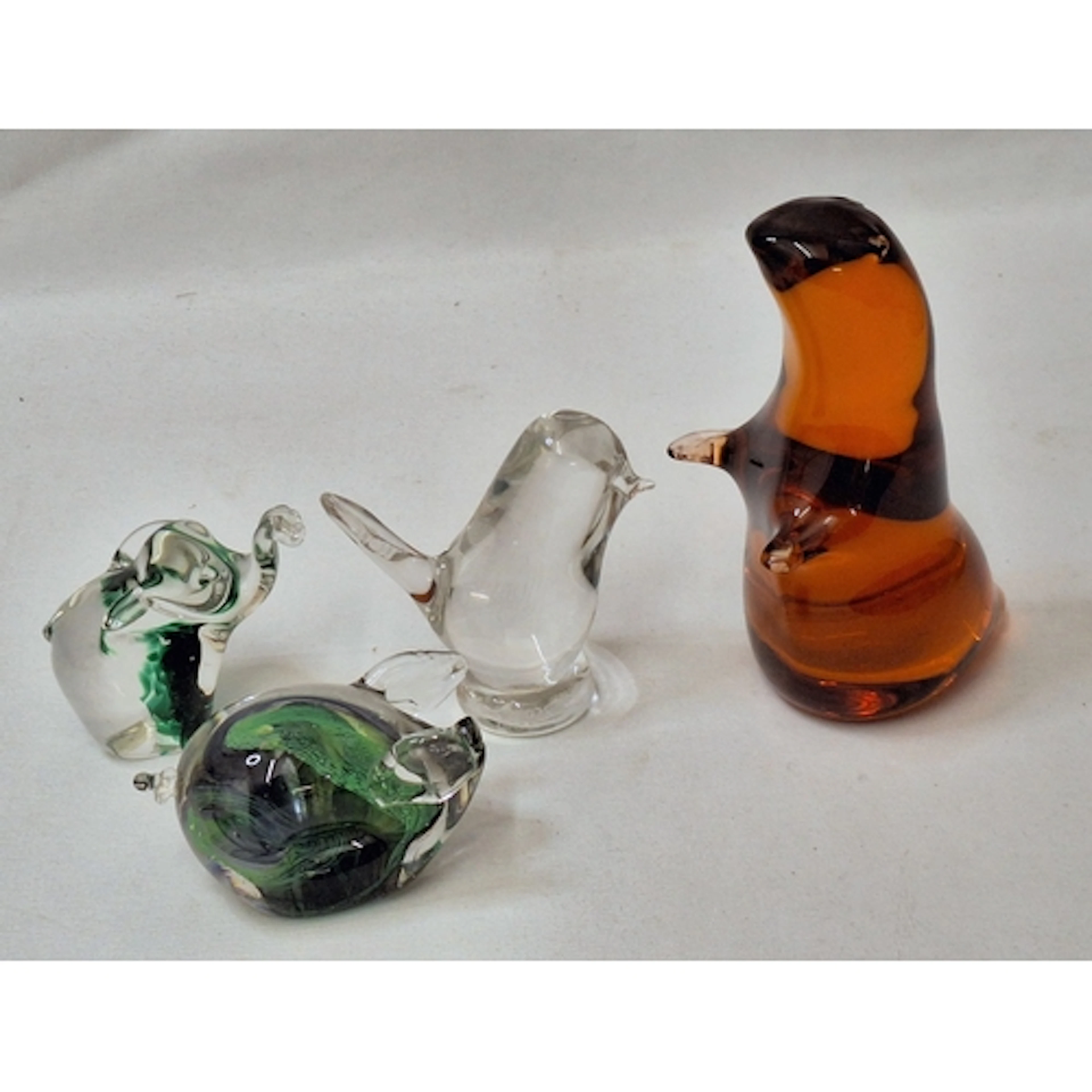 Art Glass Animal Figurines incl. Wedgwood style amber colour...