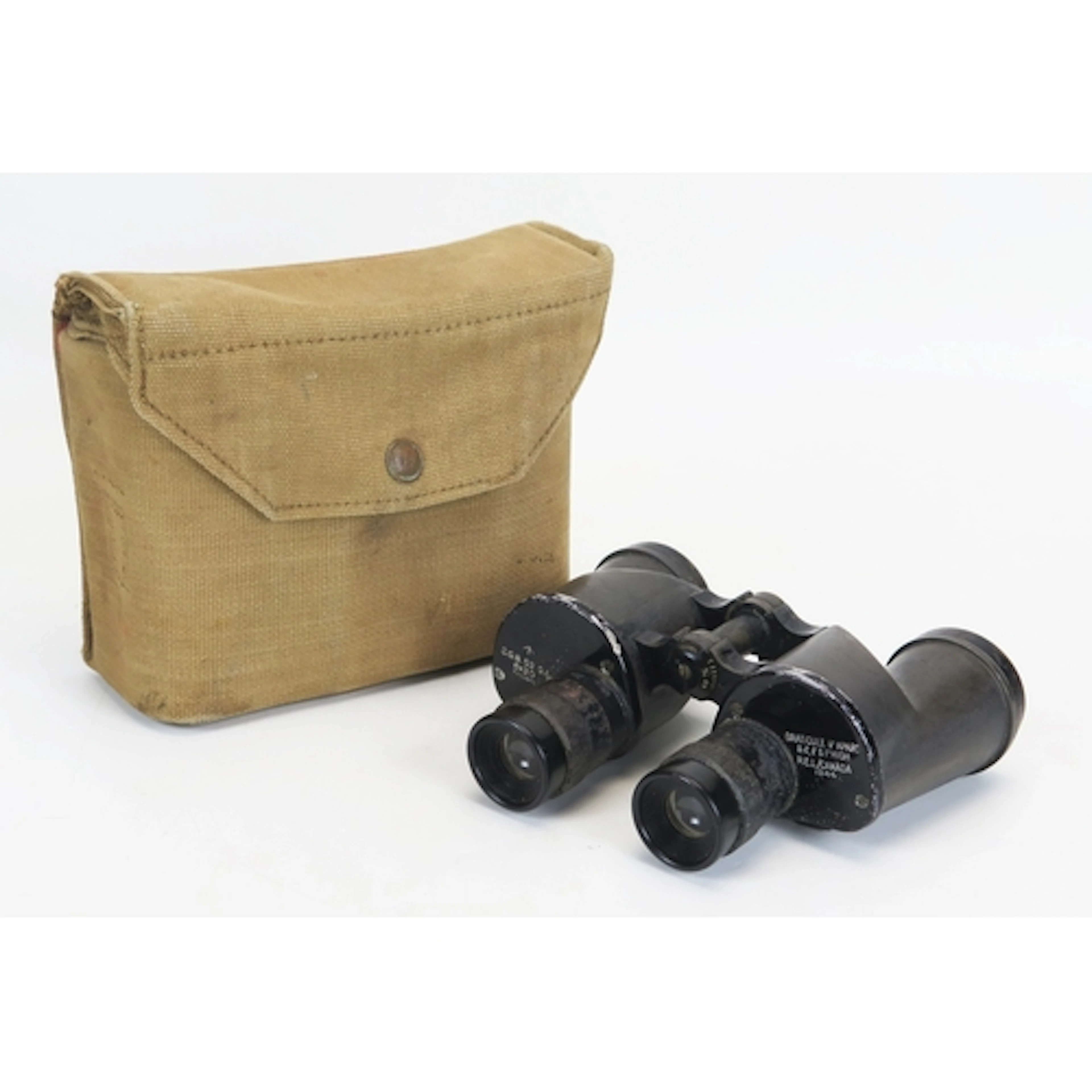 A pair of Canadian 6 x 30 binoculars, stamped R.E.L/Canada,1...
