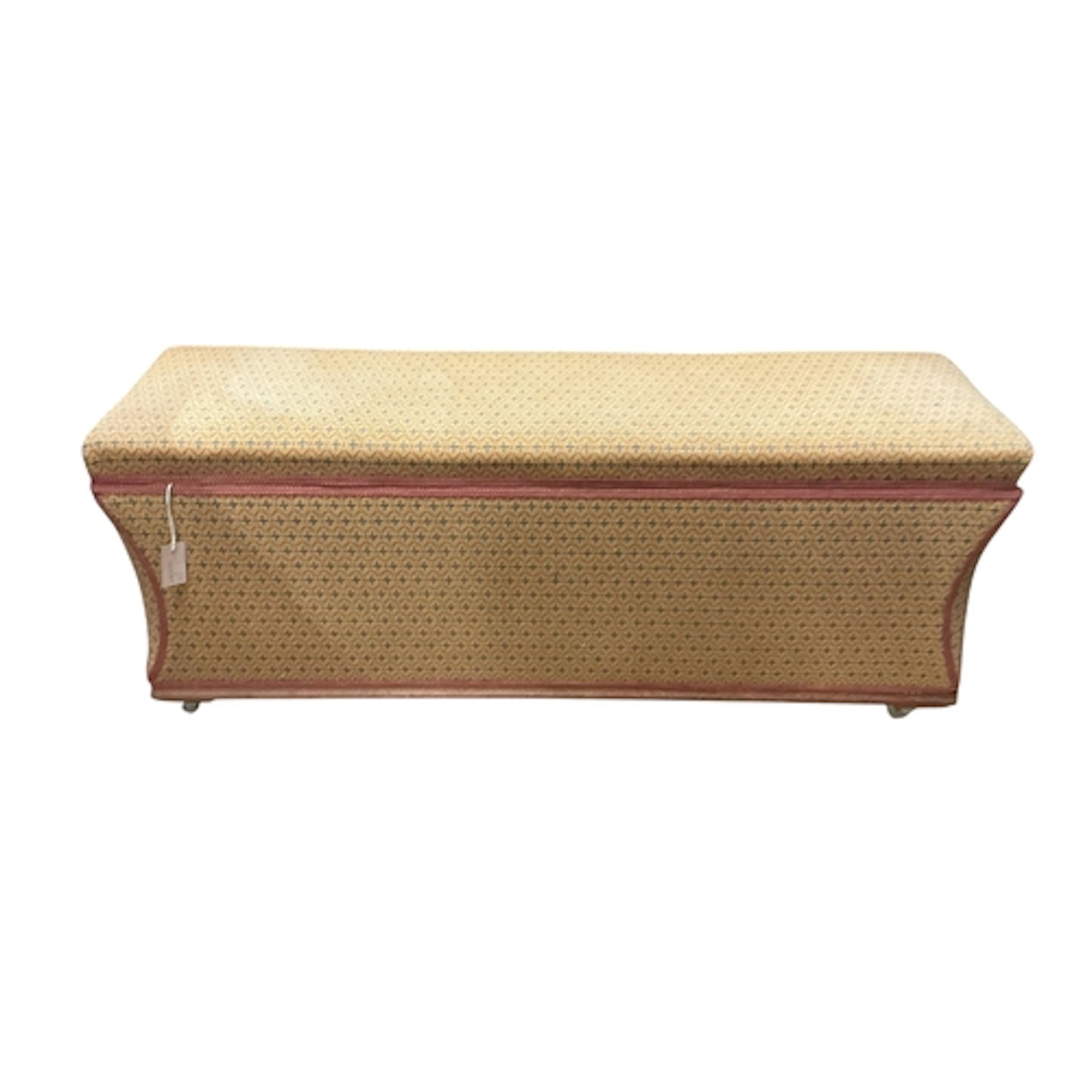 A Victorian style box ottoman, in yellow-ground needlework, ...